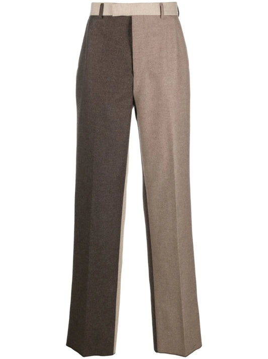 colour-block wool trousers