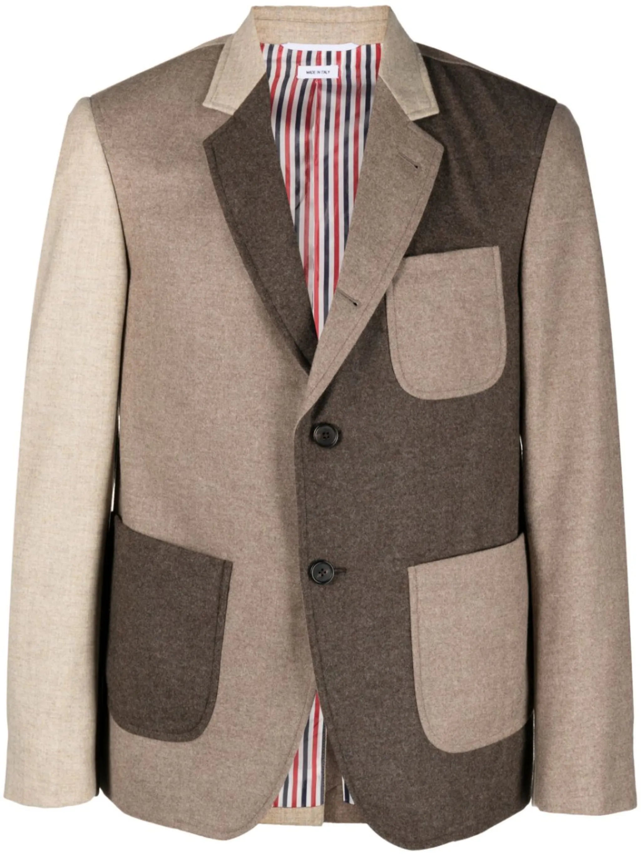 colour-block wool blazer