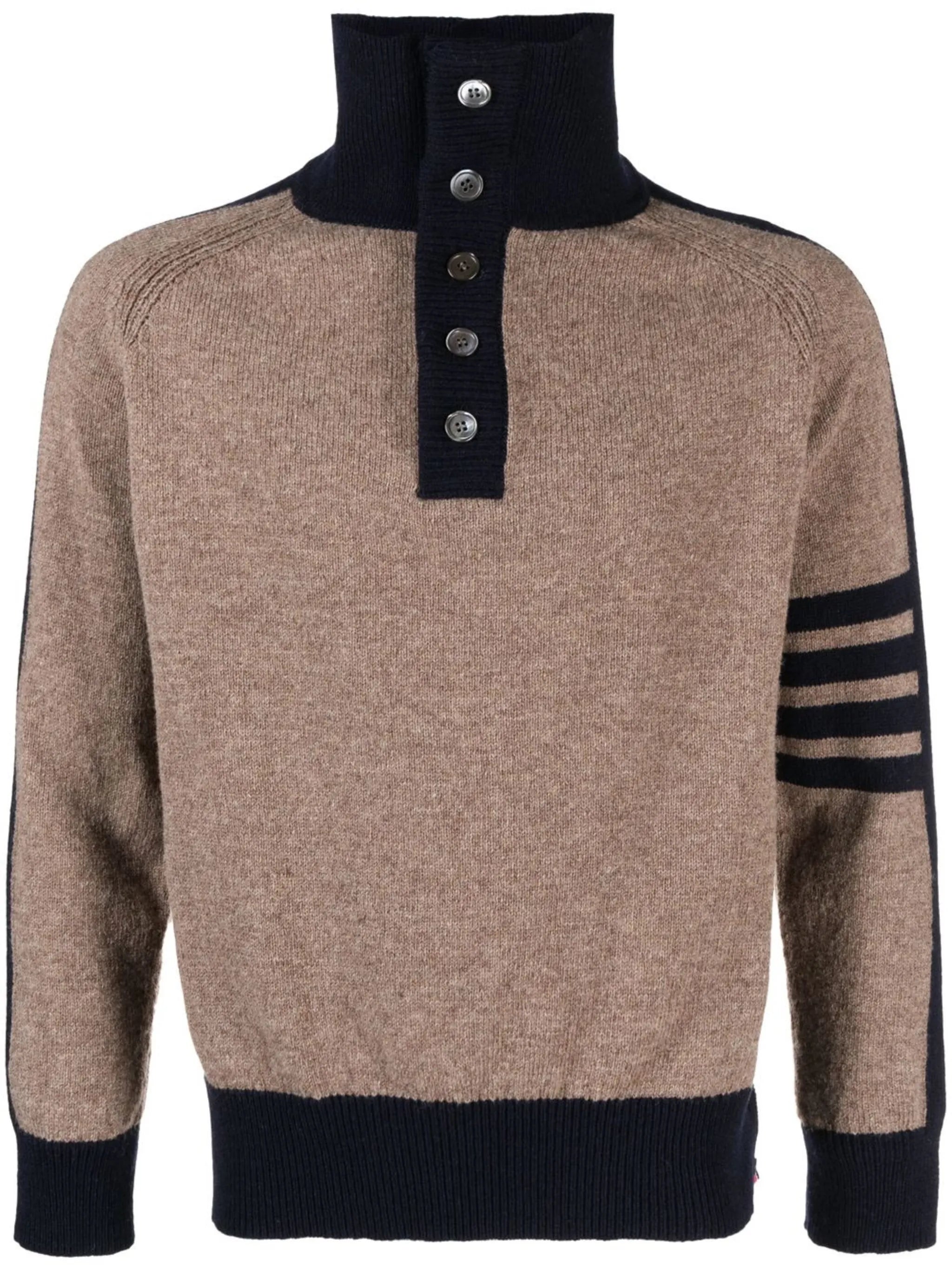 mock-neck 4-Bar stripe jumper