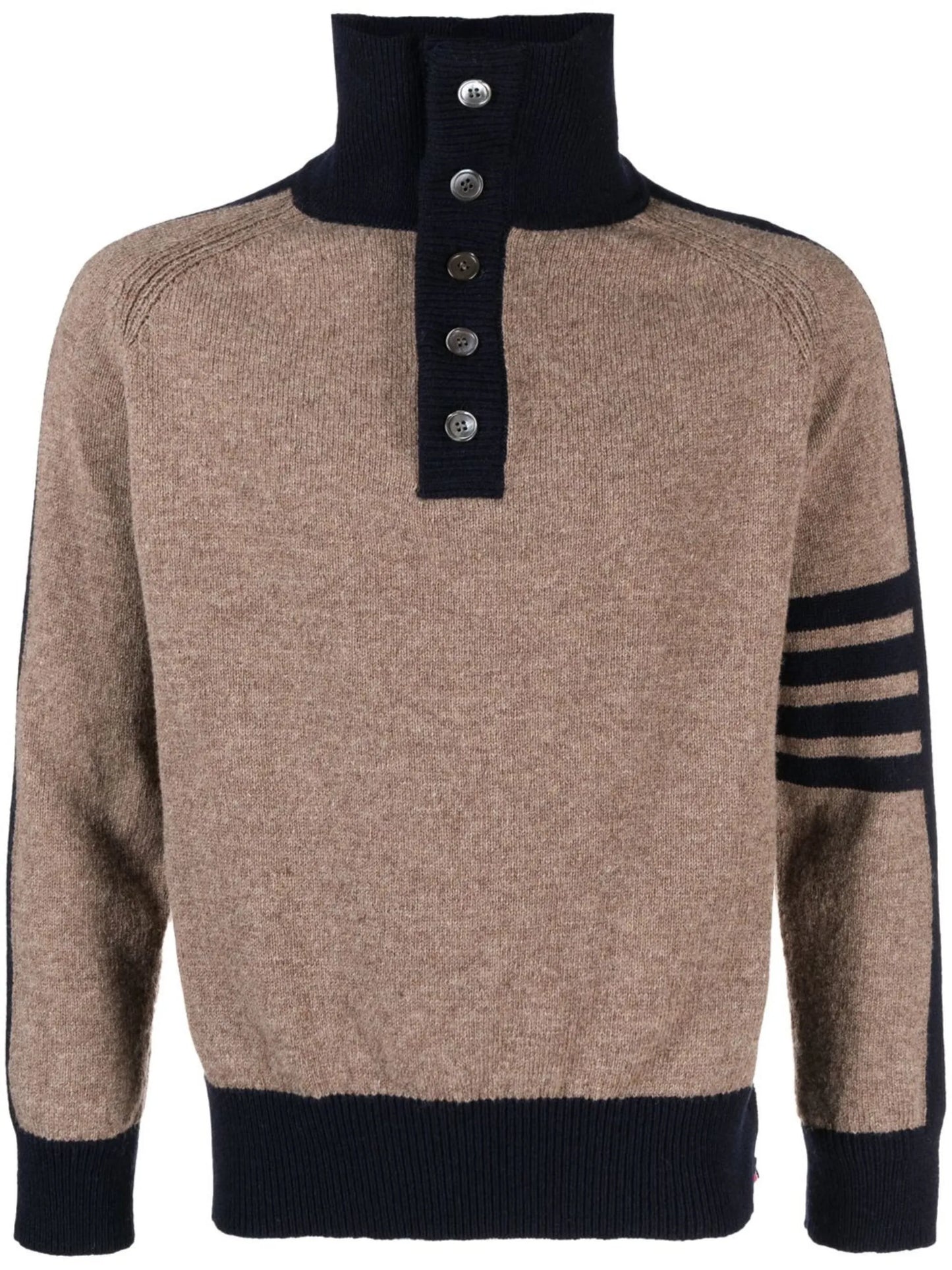 mock-neck 4-Bar stripe jumper