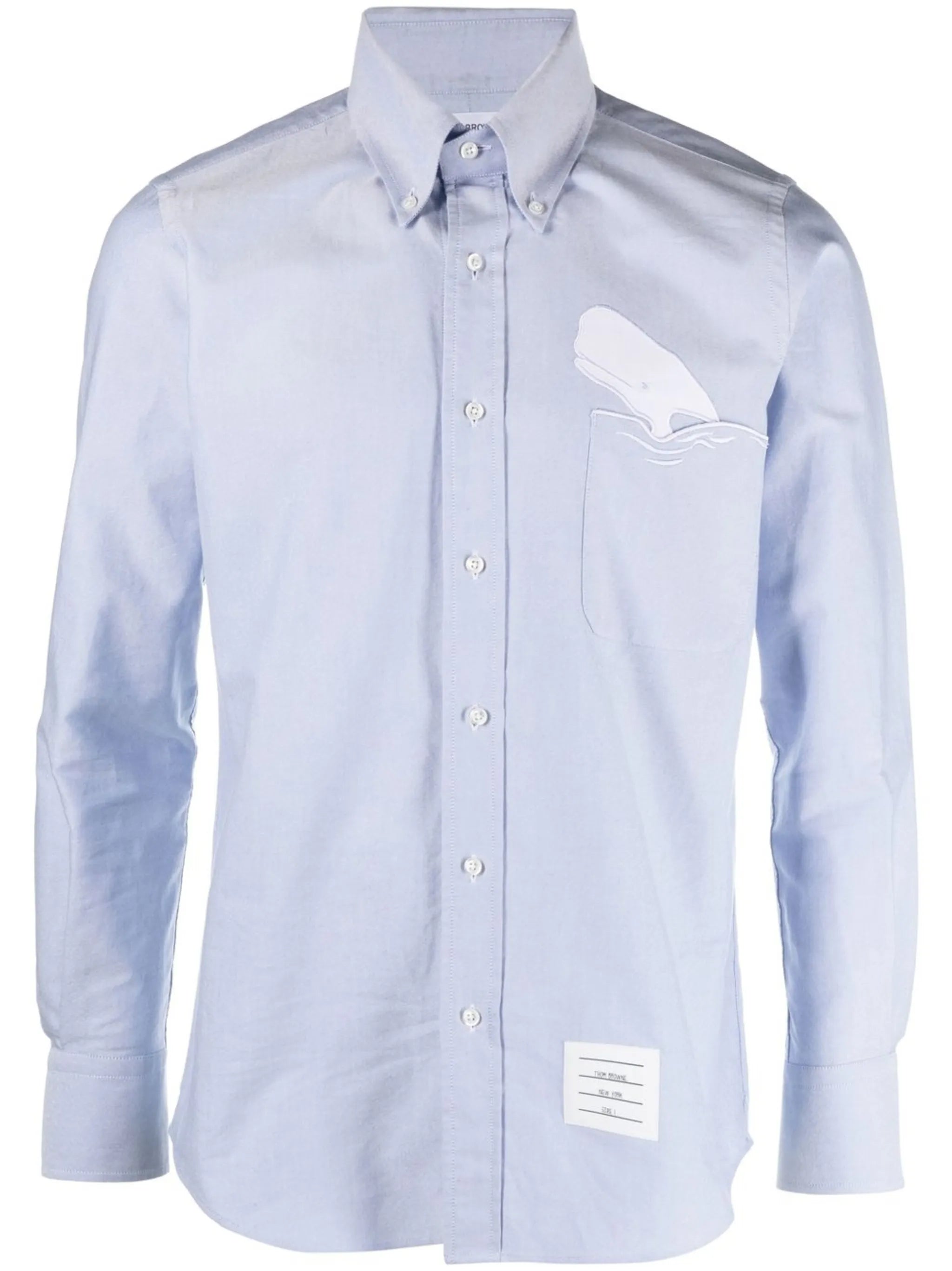 embroidered-whale detail shirt