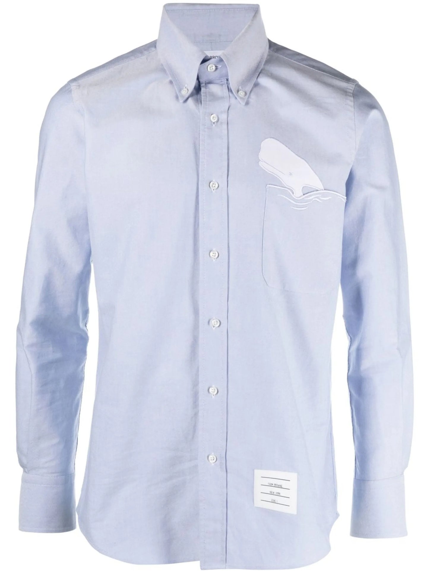 embroidered-whale detail shirt