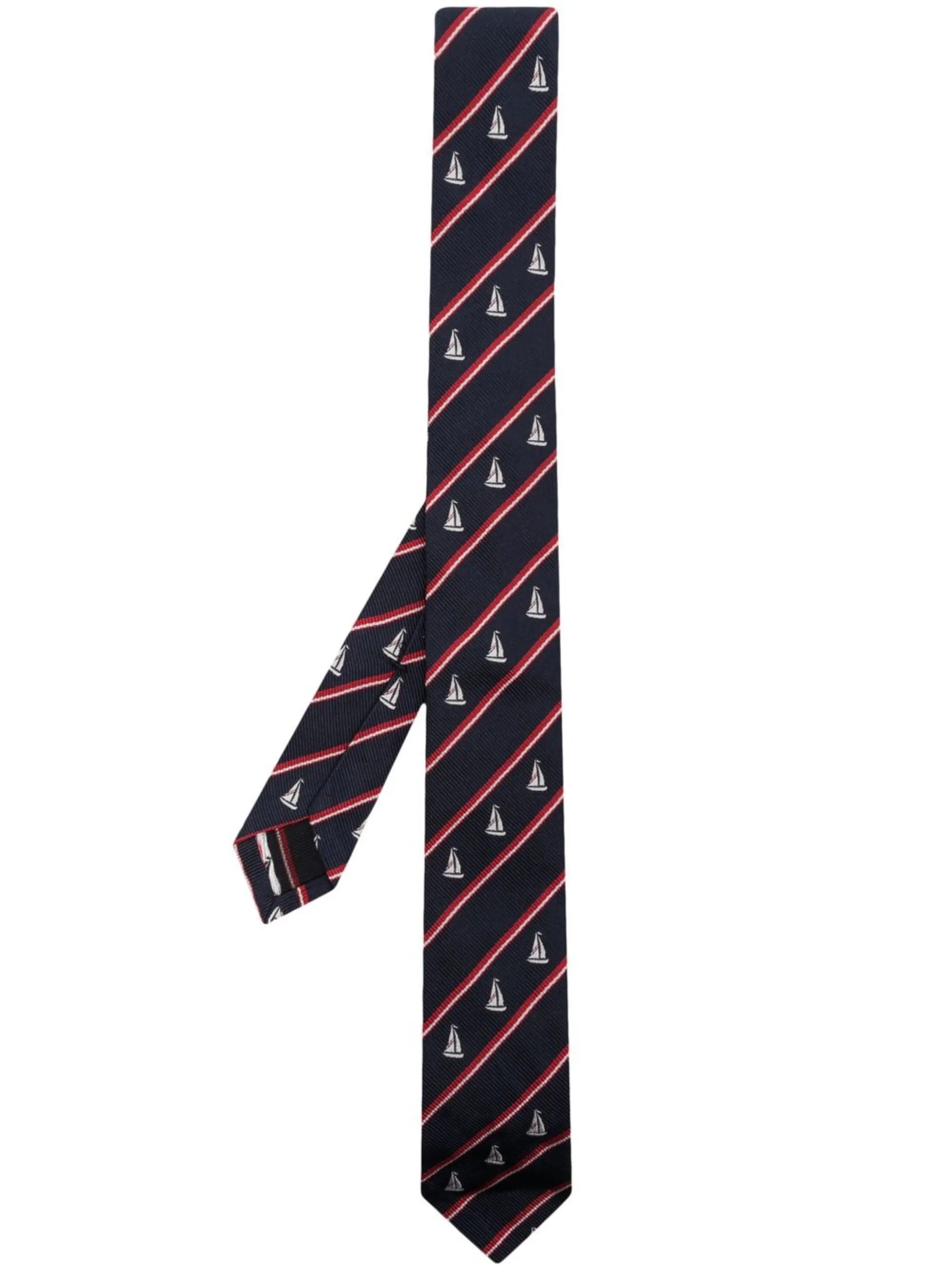 sailboat striped necktie