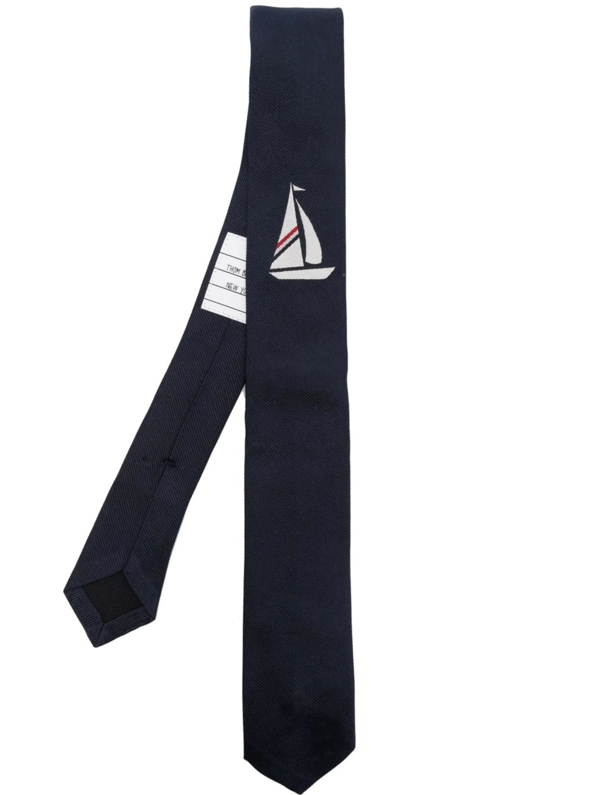 sailboat icon jacquard tie