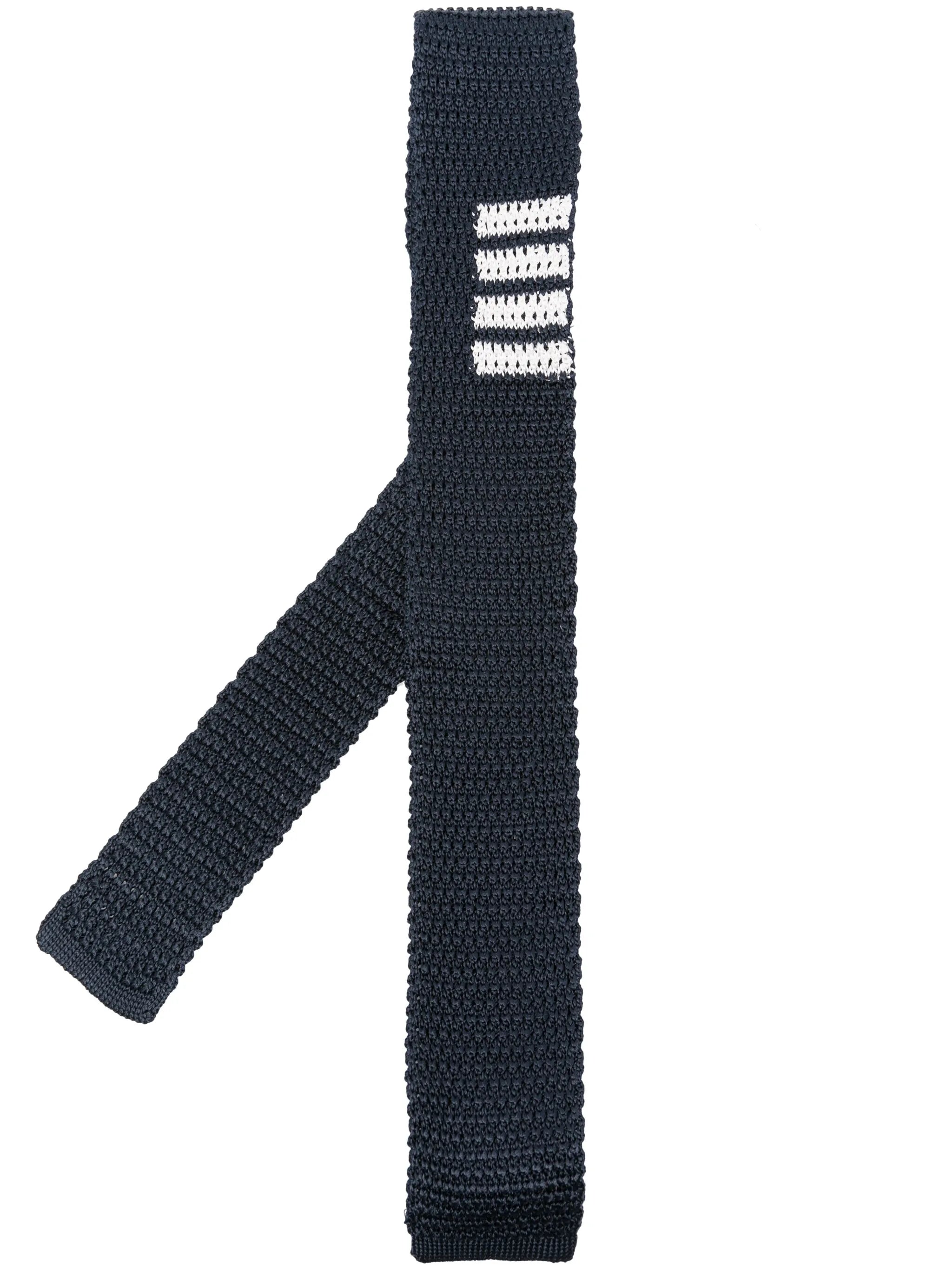 4-Bar stripe knitted silk tie