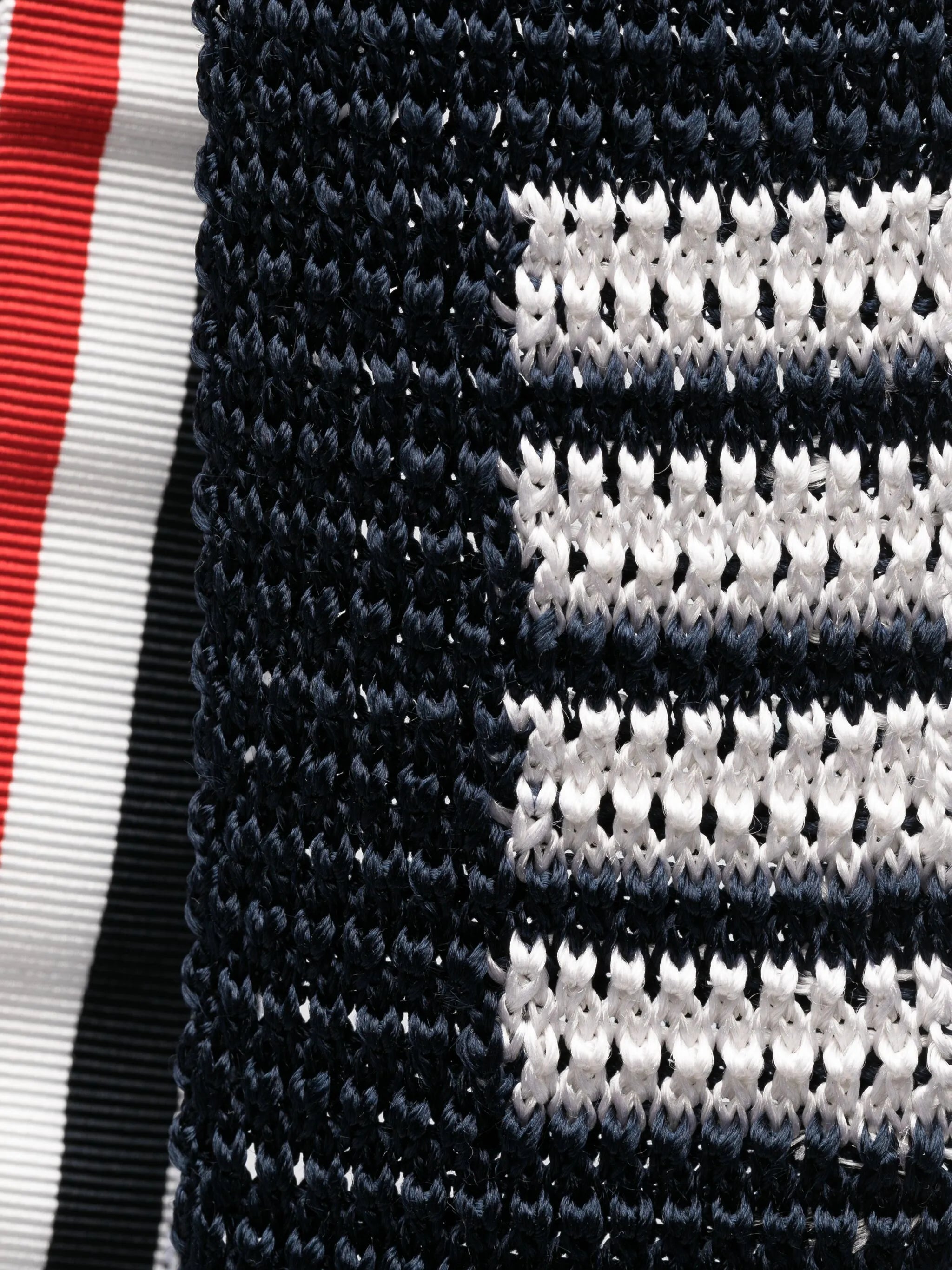 4-Bar stripe knitted silk tie