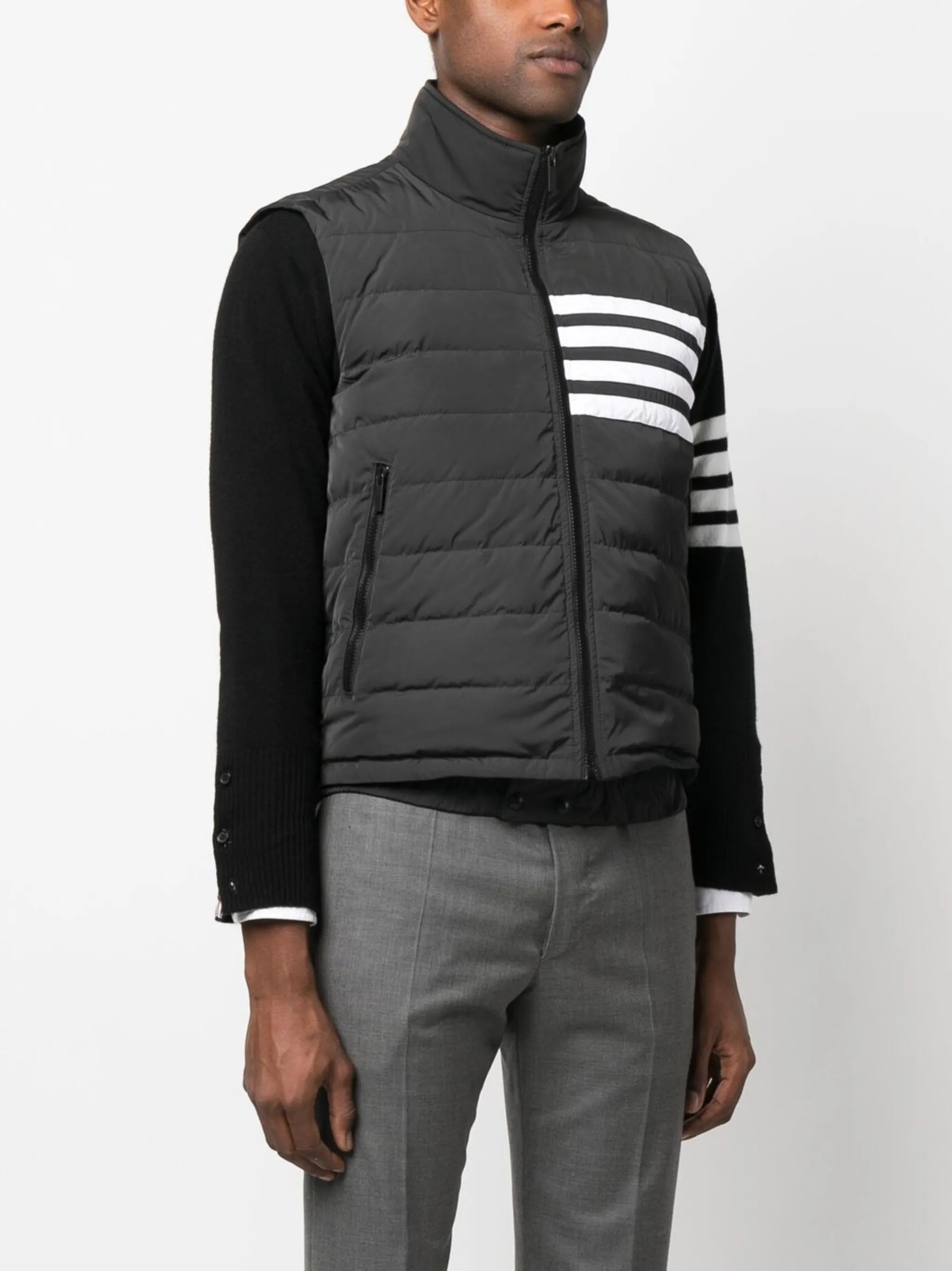 stripe-detail padded gilet