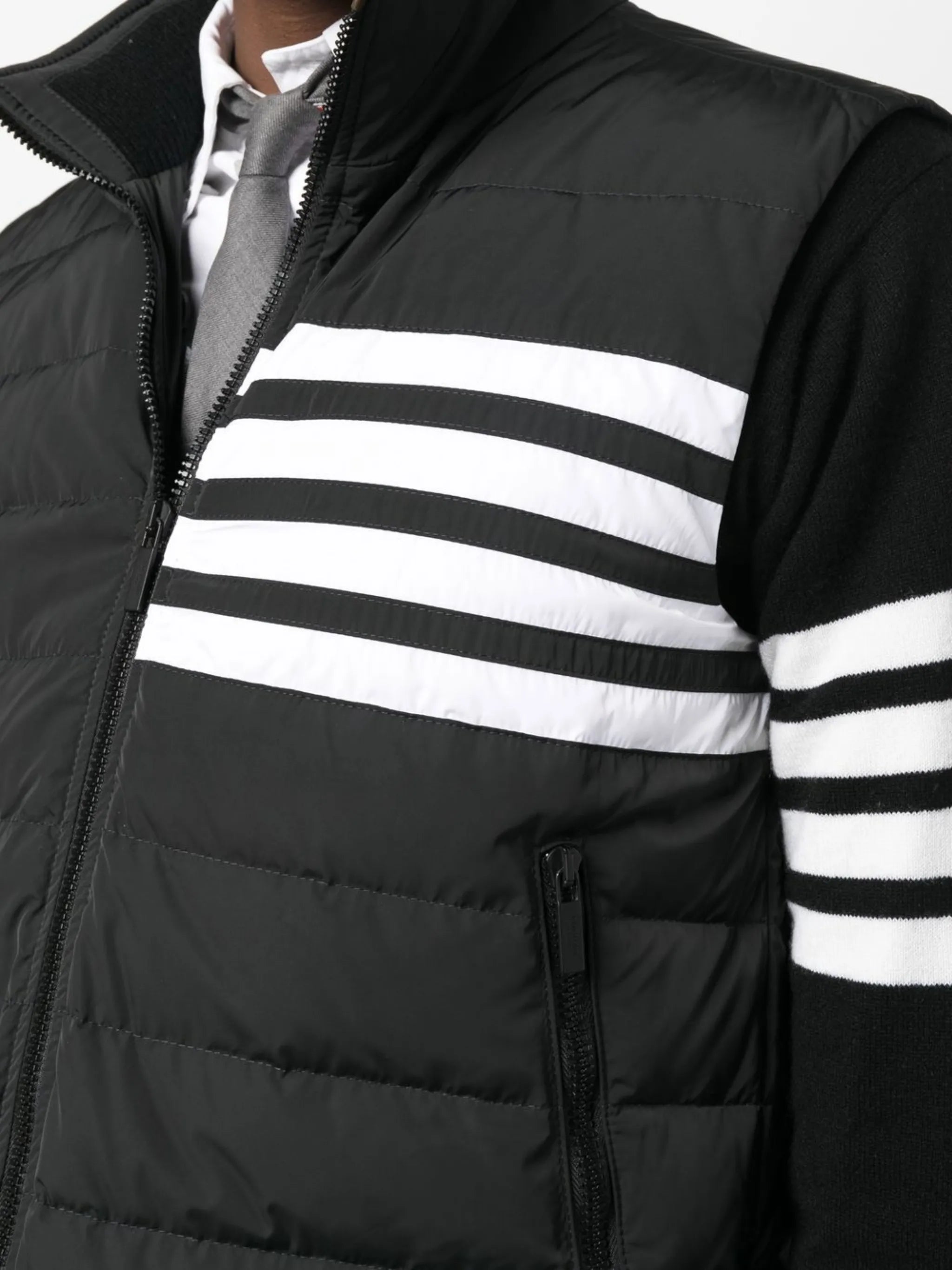 stripe-detail padded gilet