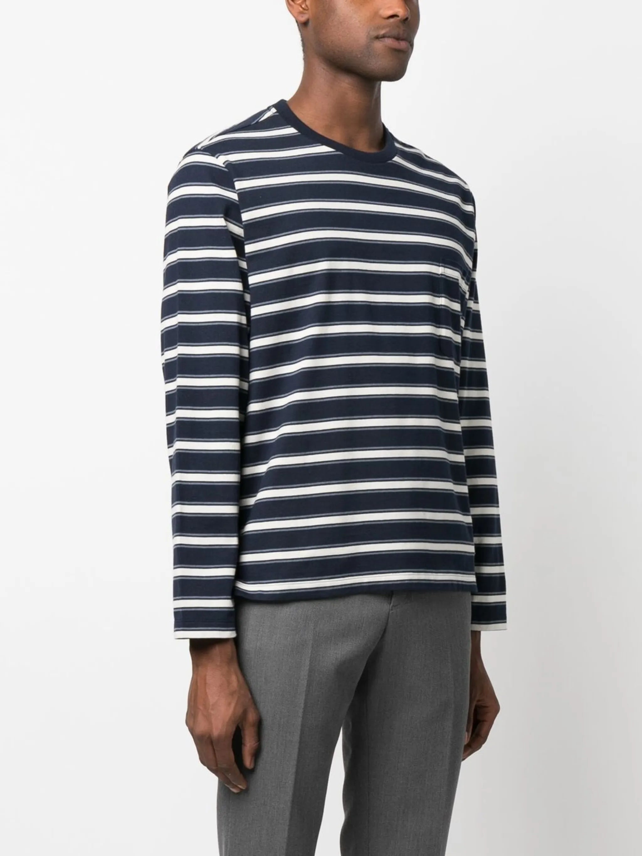 stripe-print long-sleeved T-shirt