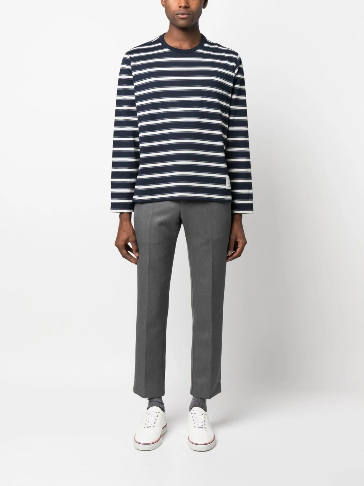stripe-print long-sleeved T-shirt
