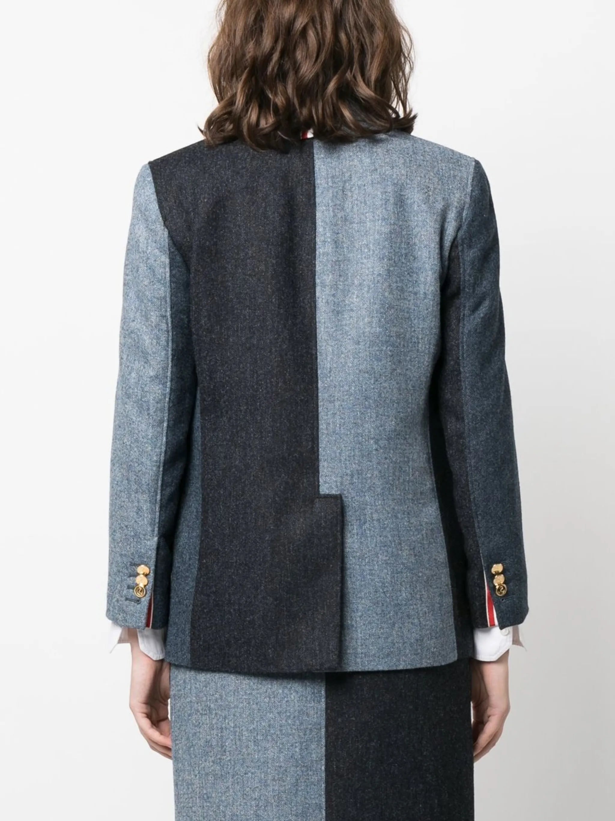 patchwork Donegal tweed blazer