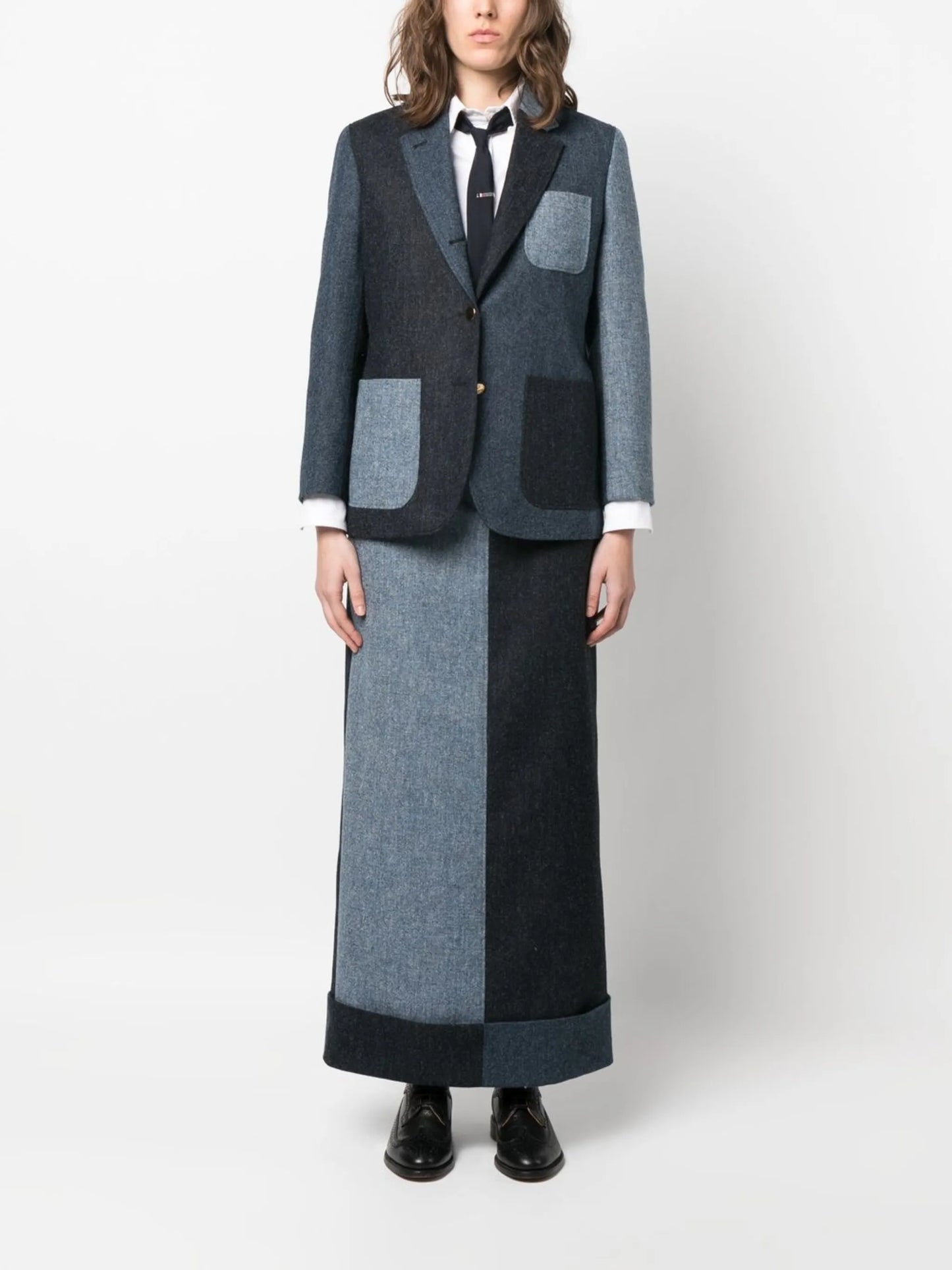 patchwork Donegal tweed blazer