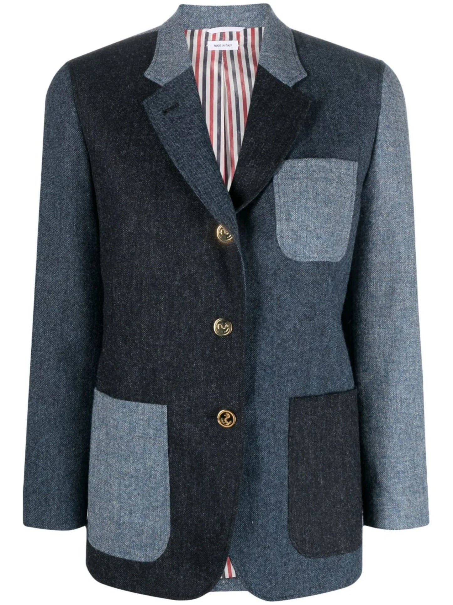 patchwork Donegal tweed blazer