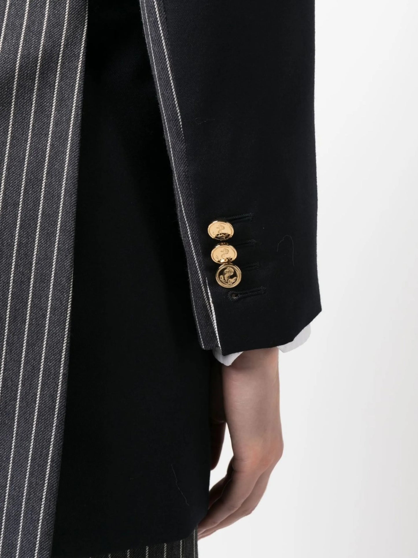 striped panelled jacket