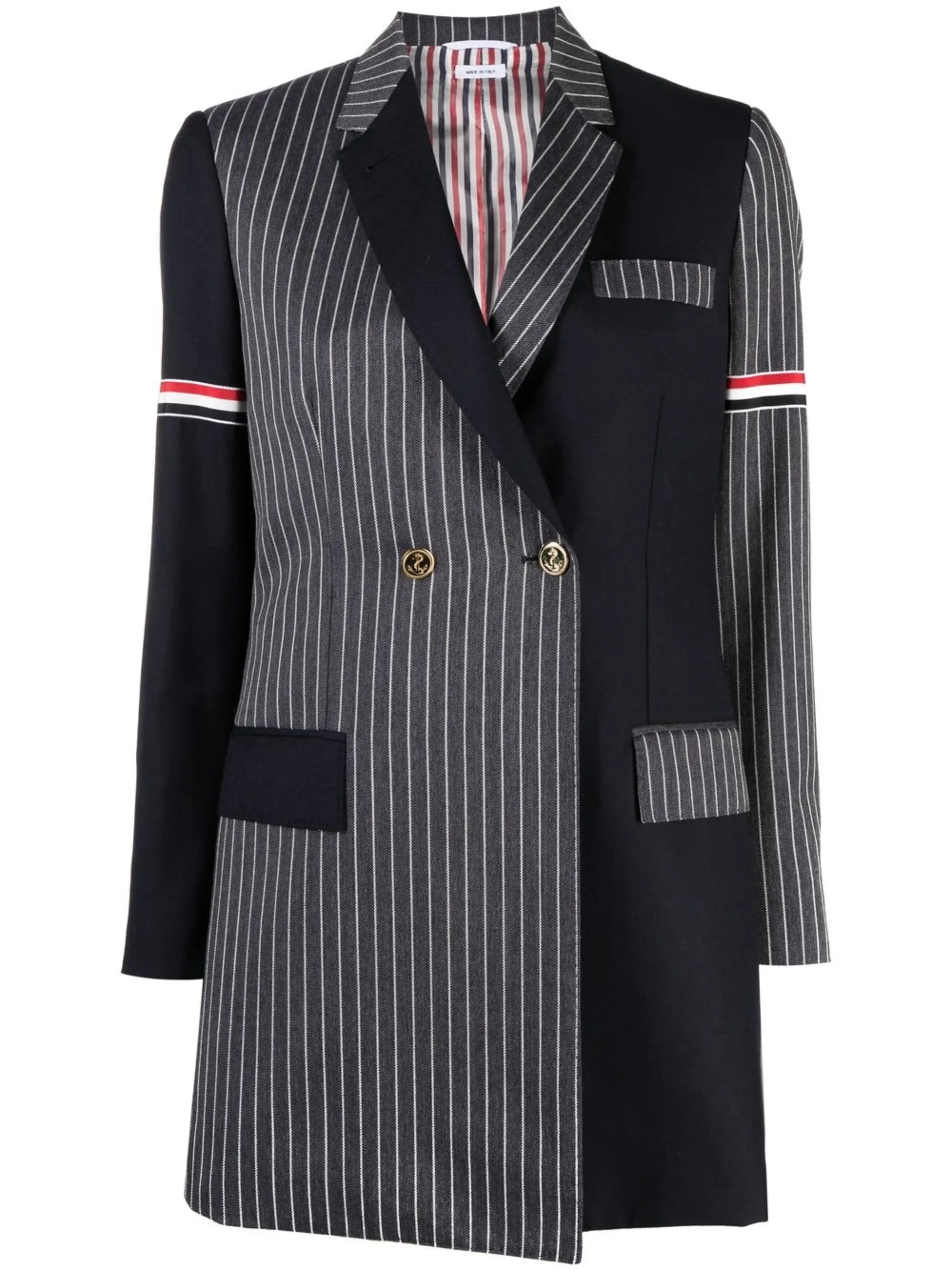 striped panelled jacket