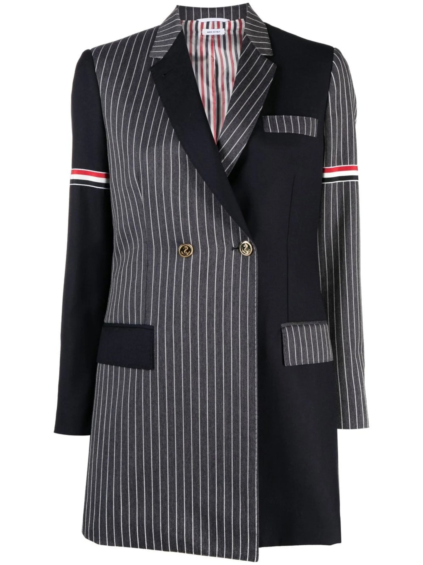 striped panelled jacket