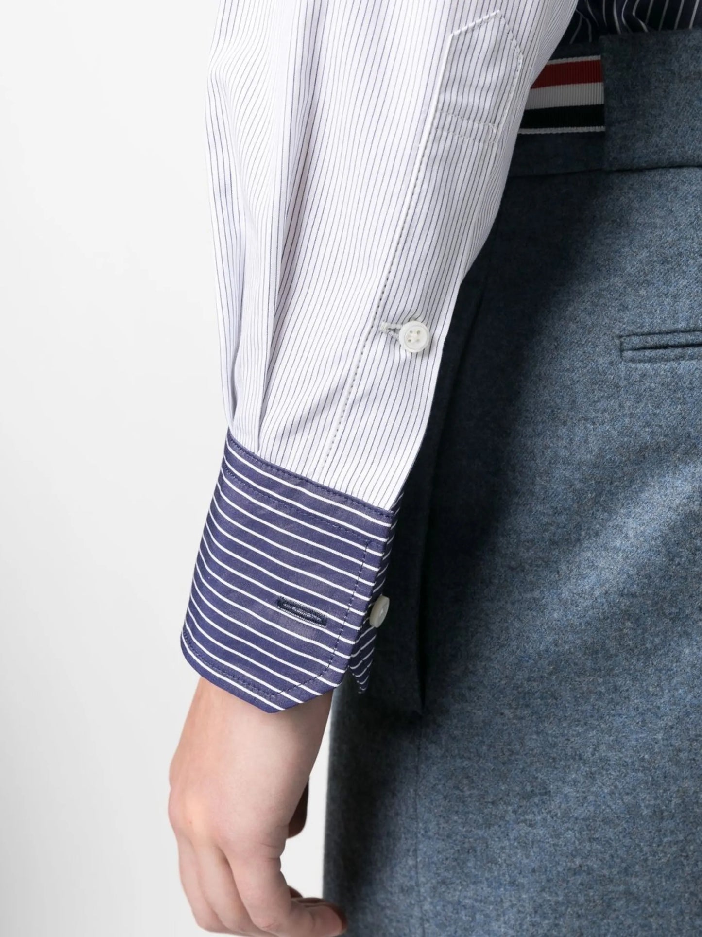 pinstripe-print poplin shirt