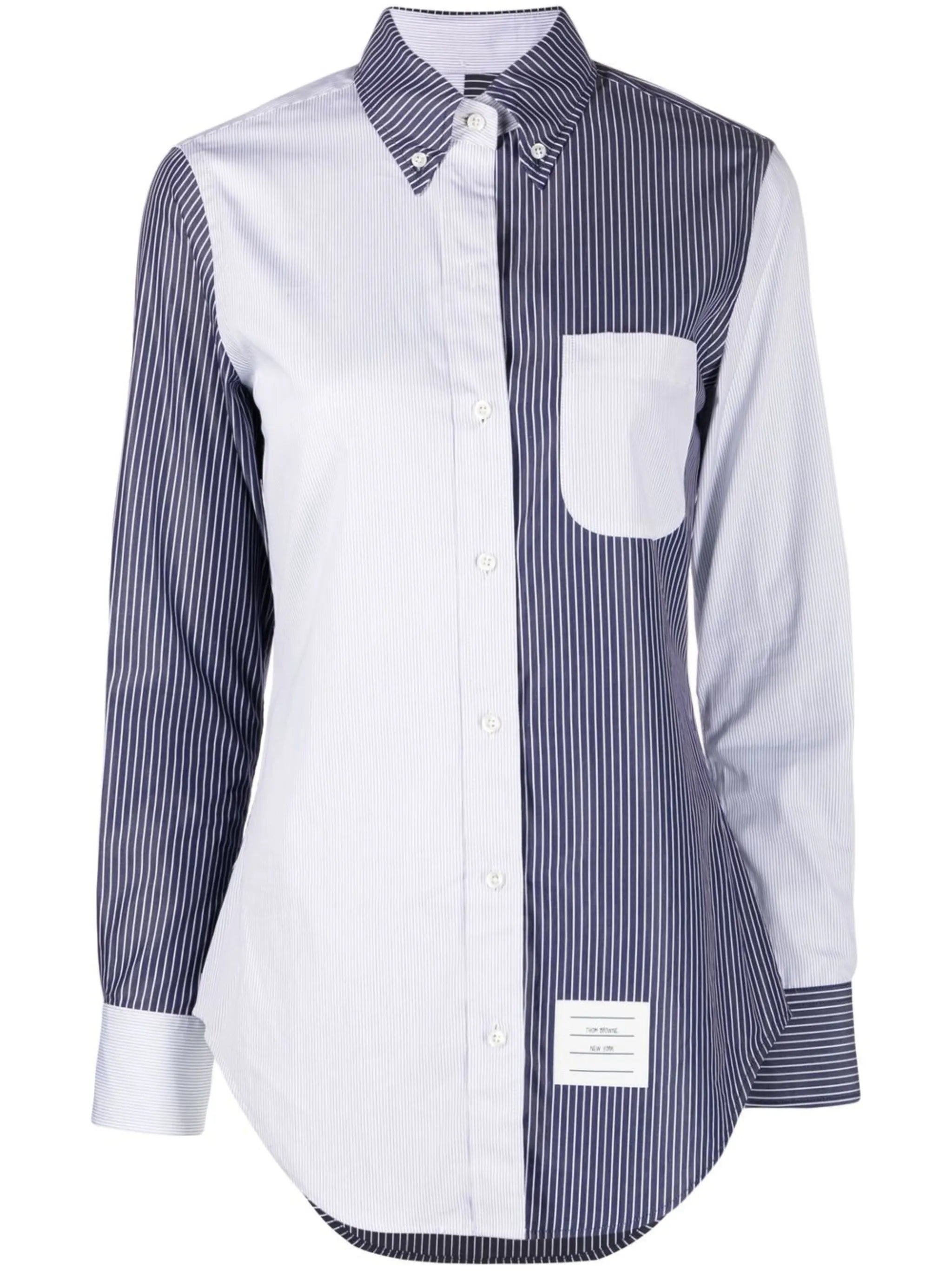 pinstripe-print poplin shirt