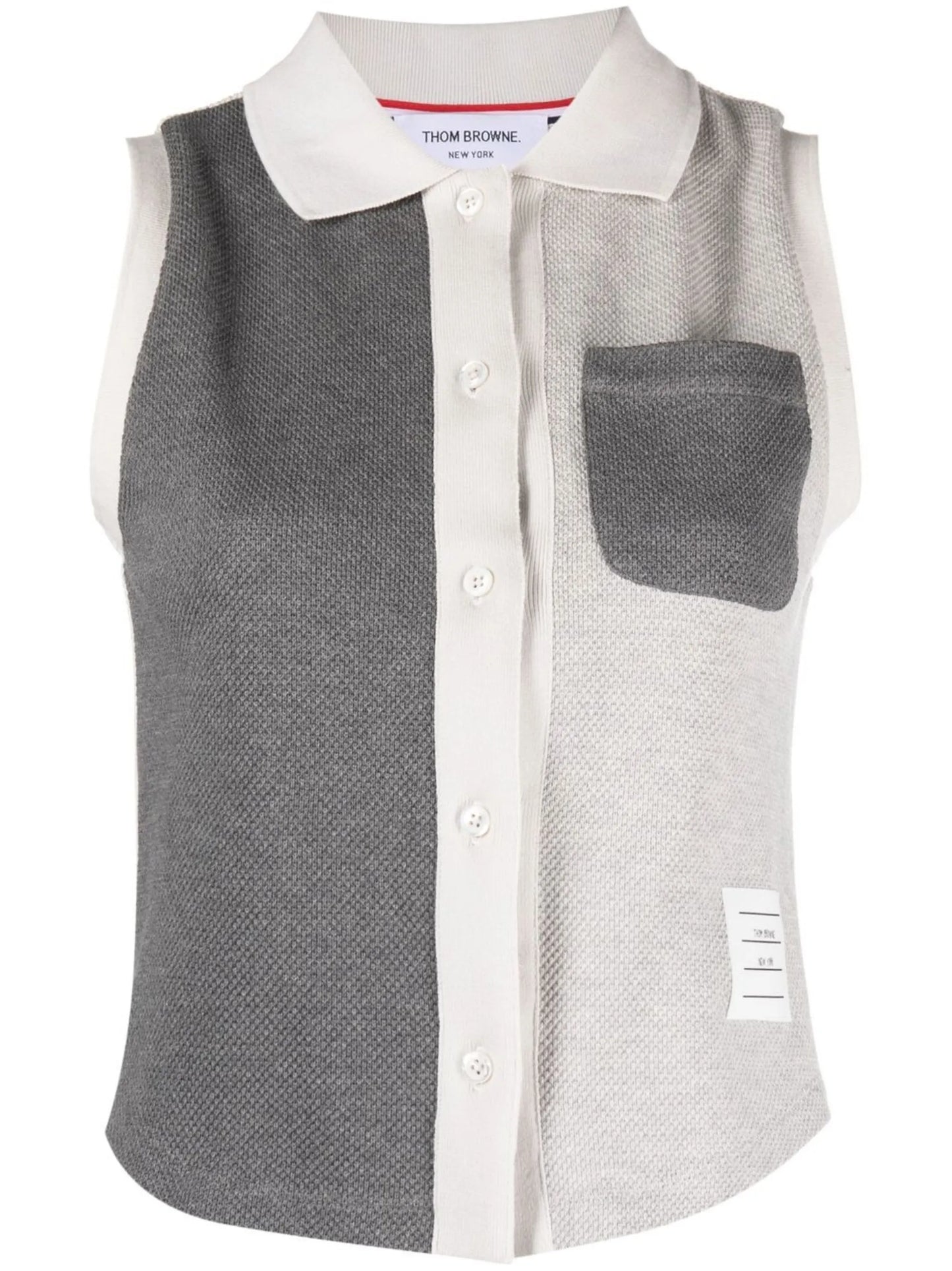 Funmix patchwork sleeveless polo