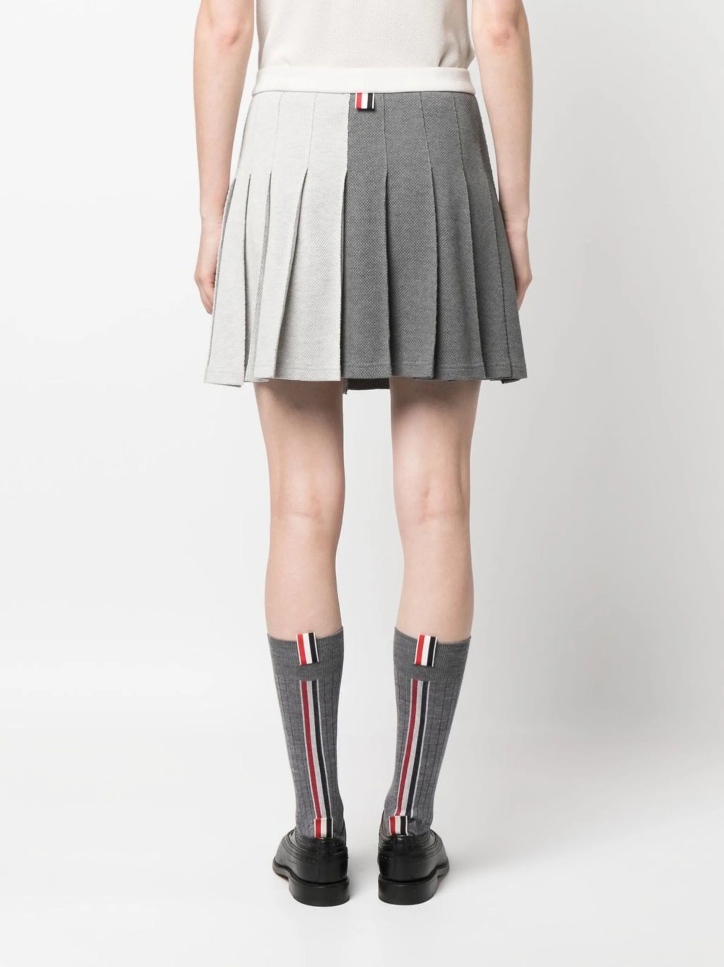 two-tone pleated skirt