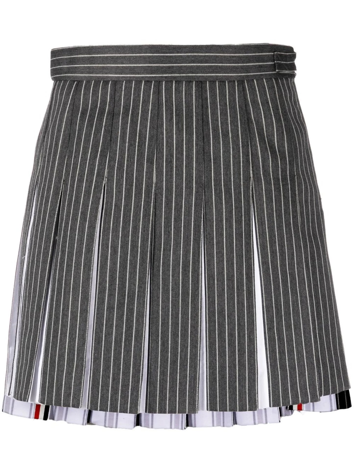 pinstripe-print pleated skirt