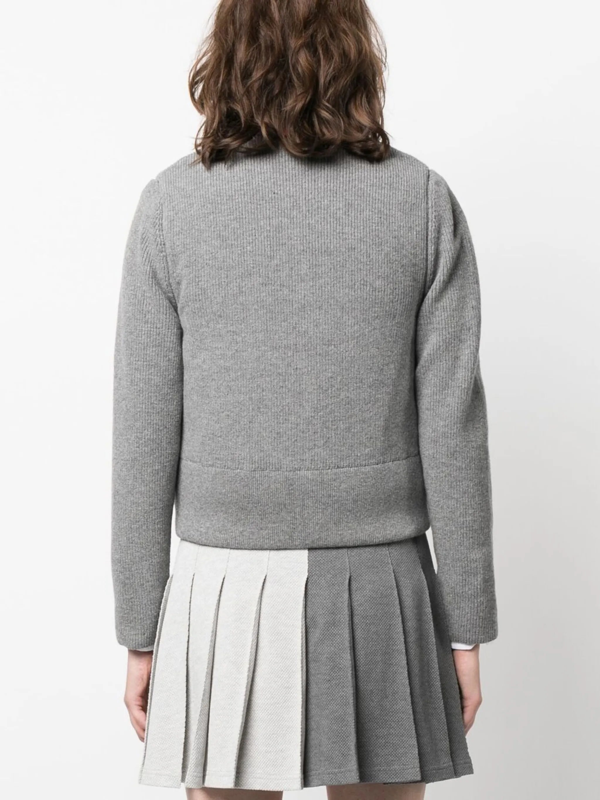 reversible knit-sleeve padded jacket