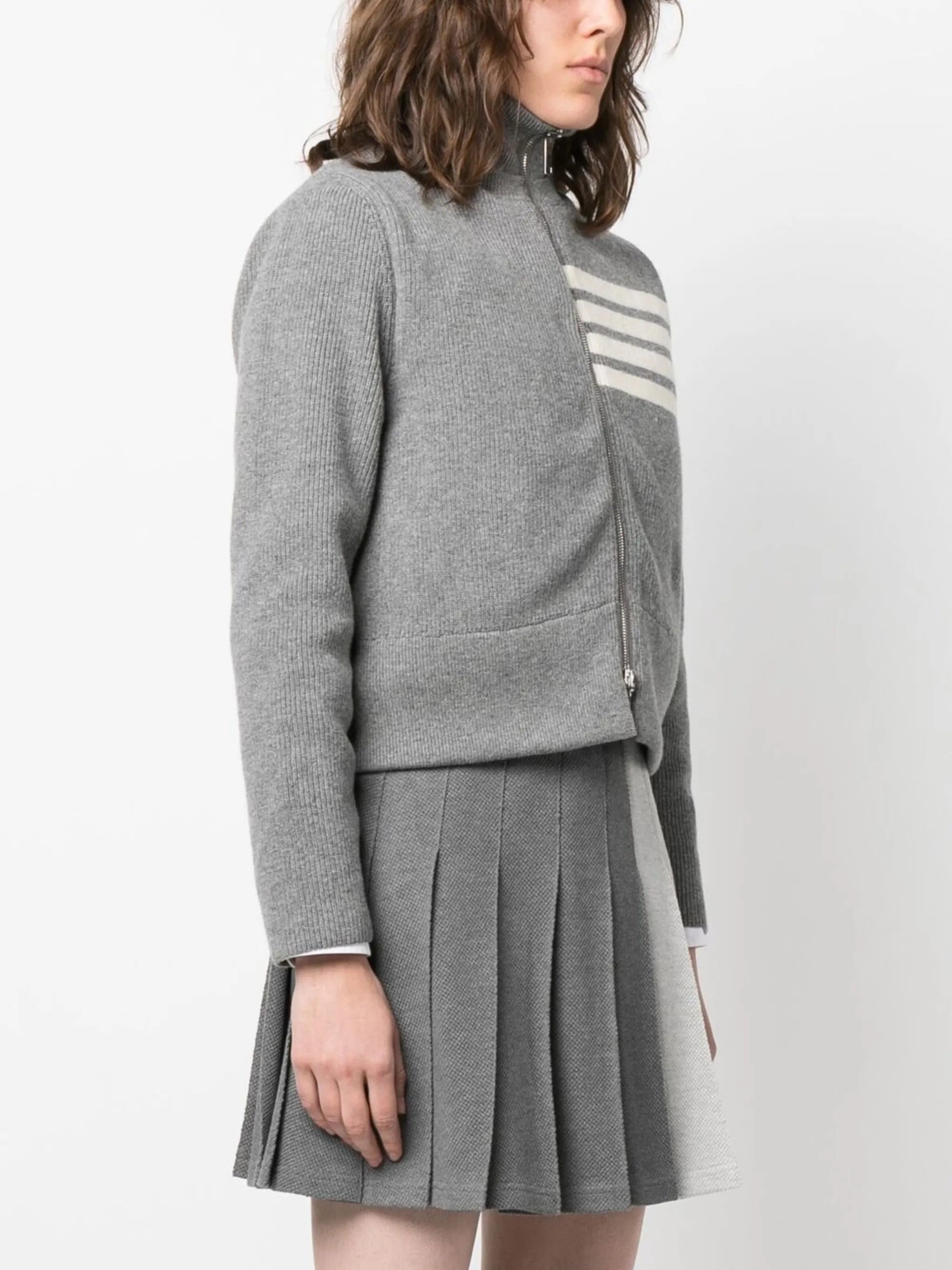 reversible knit-sleeve padded jacket