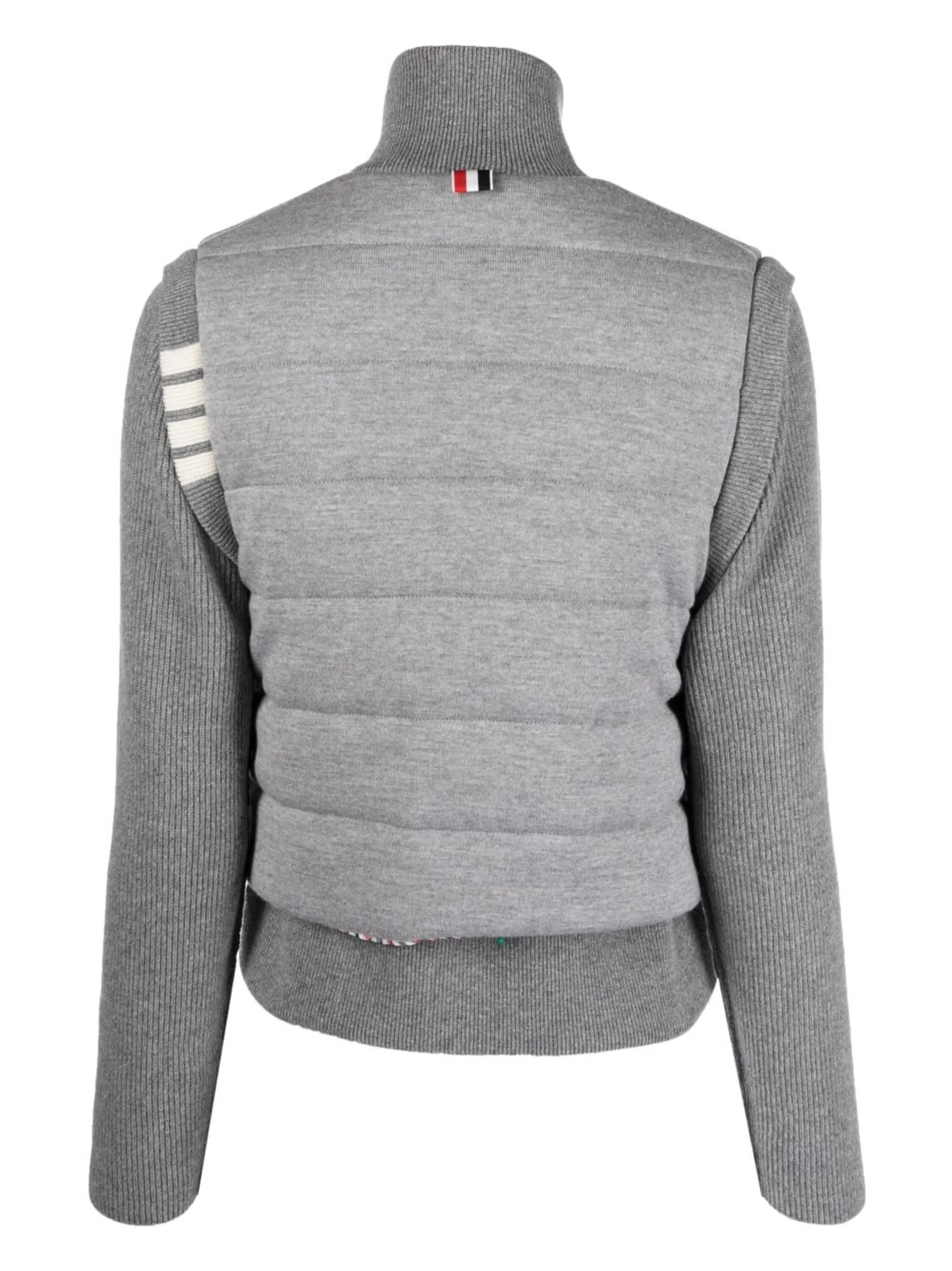 reversible knit-sleeve padded jacket