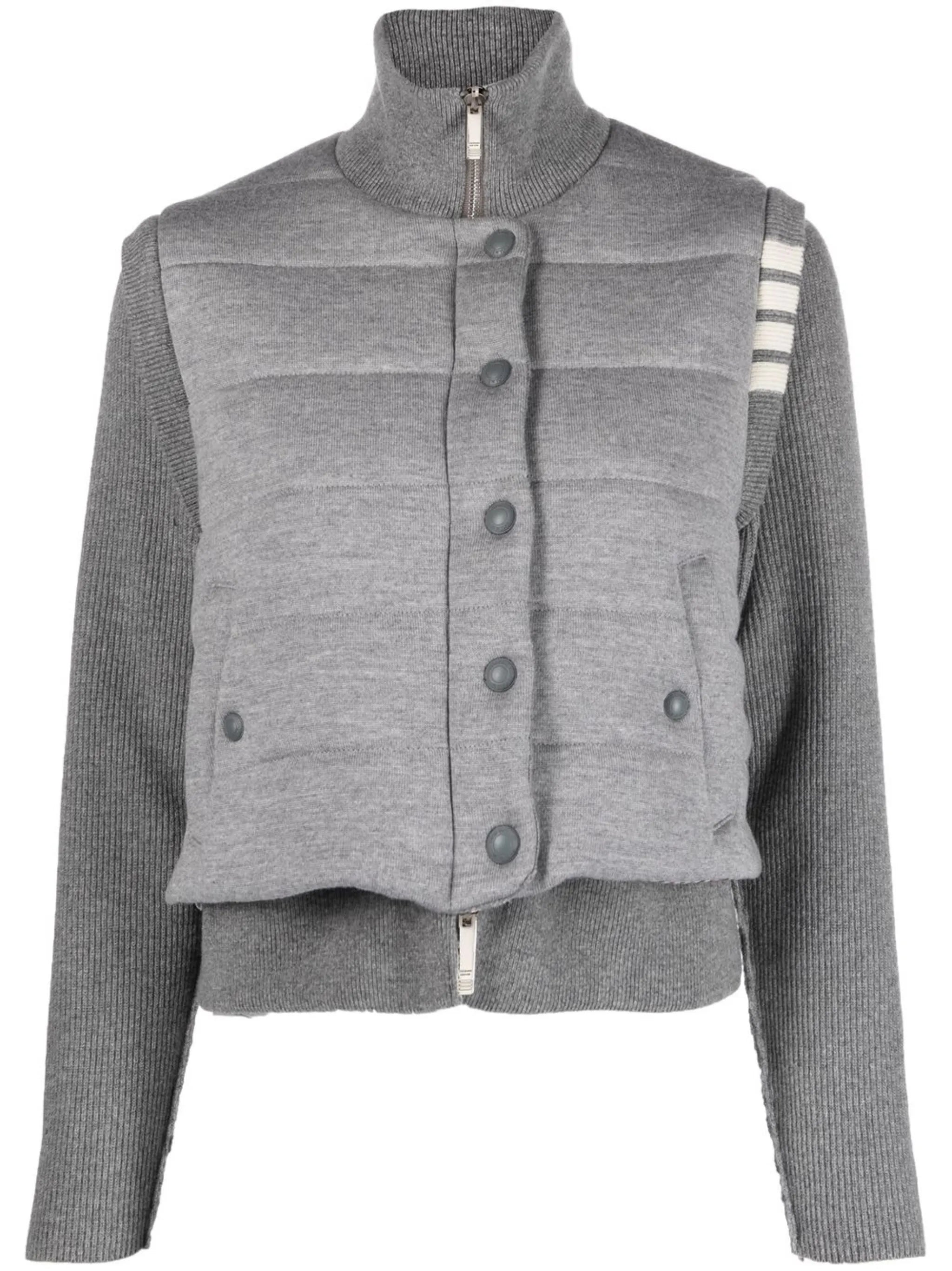 reversible knit-sleeve padded jacket