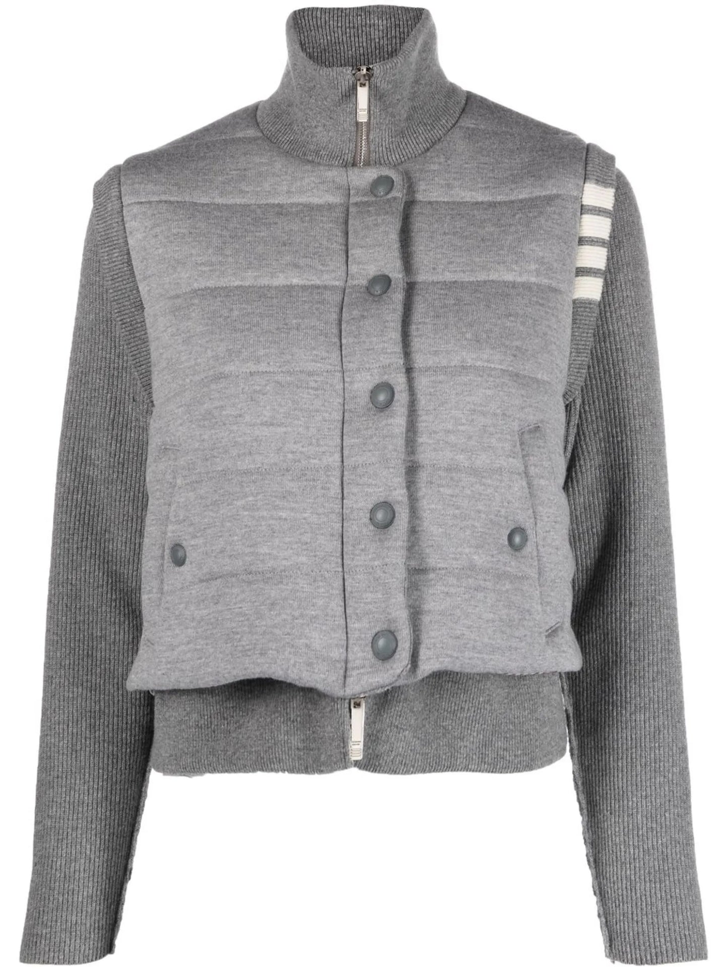 reversible knit-sleeve padded jacket