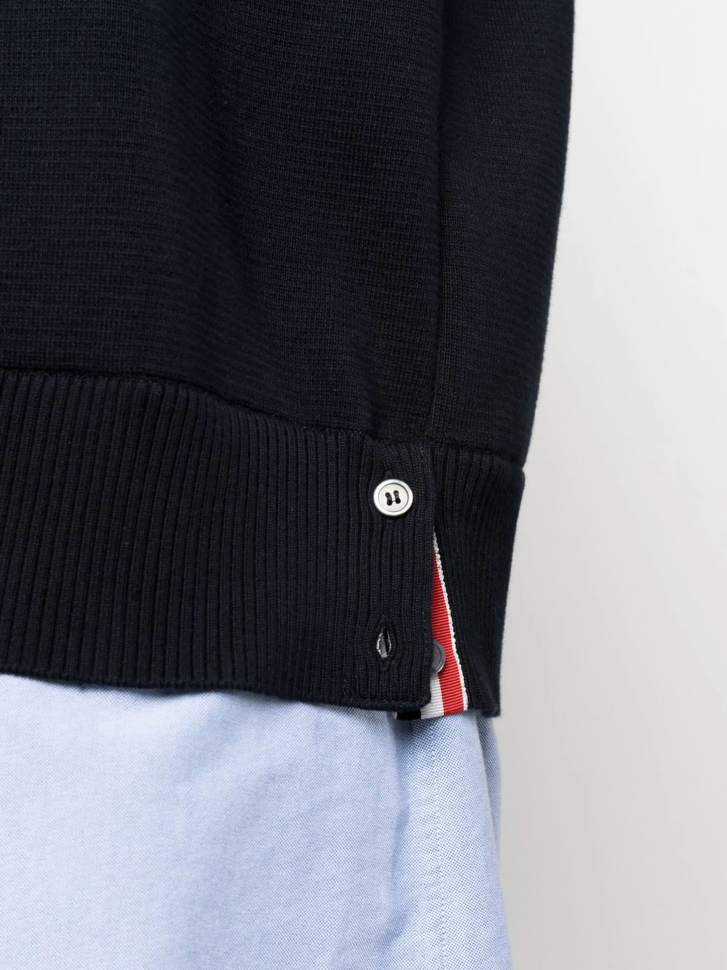 layered stripe-detail shirt dress