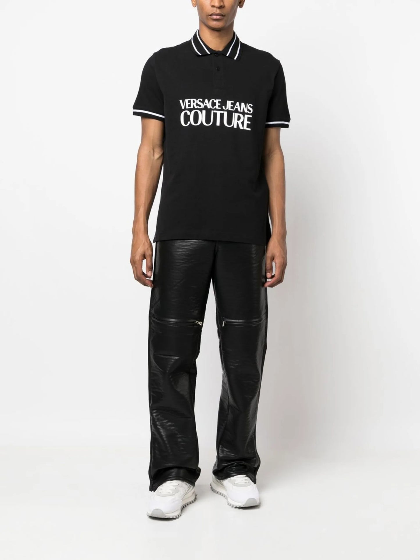 logo-print cotton polo shirt