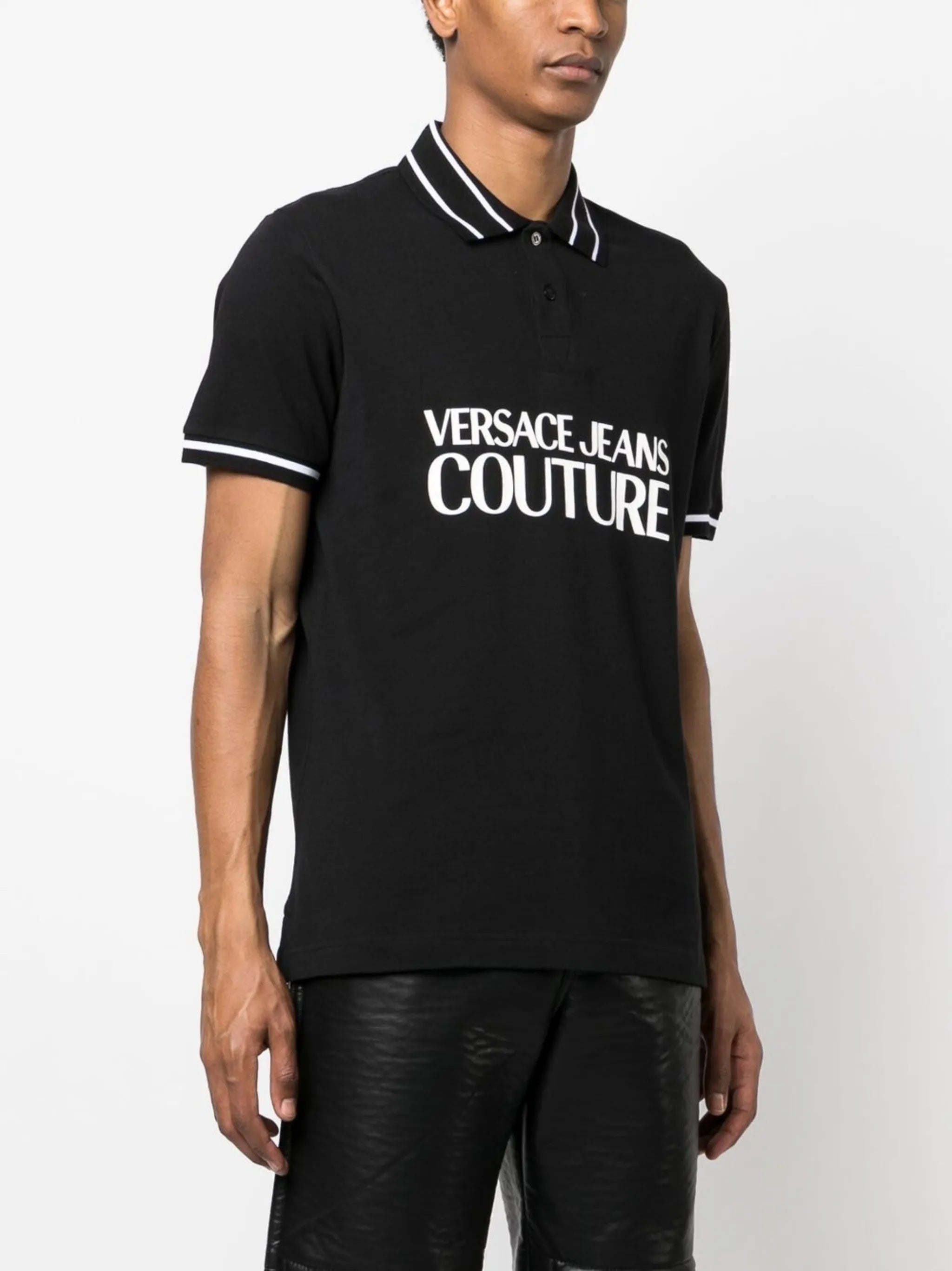 logo-print cotton polo shirt