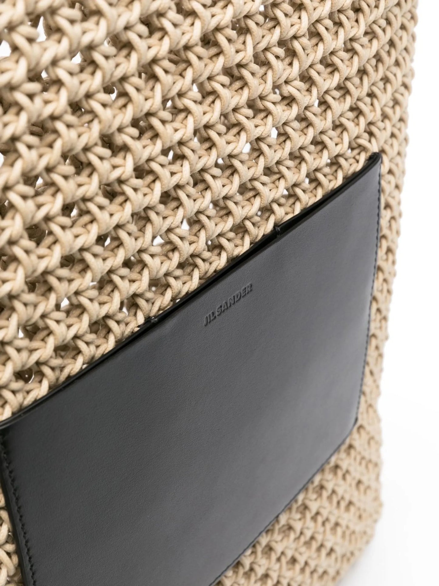 woven bamboo-handle tote bag