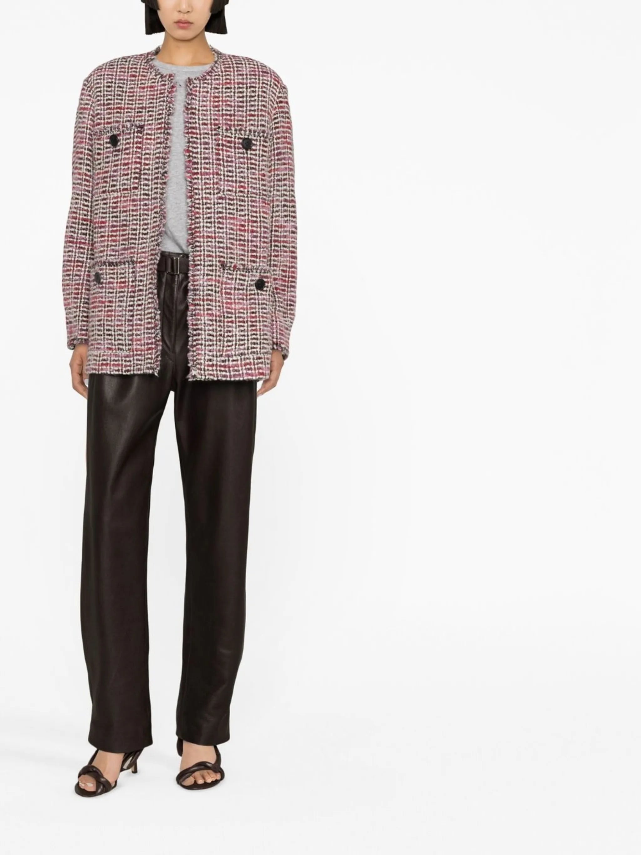 long-sleeve bouclé jacket