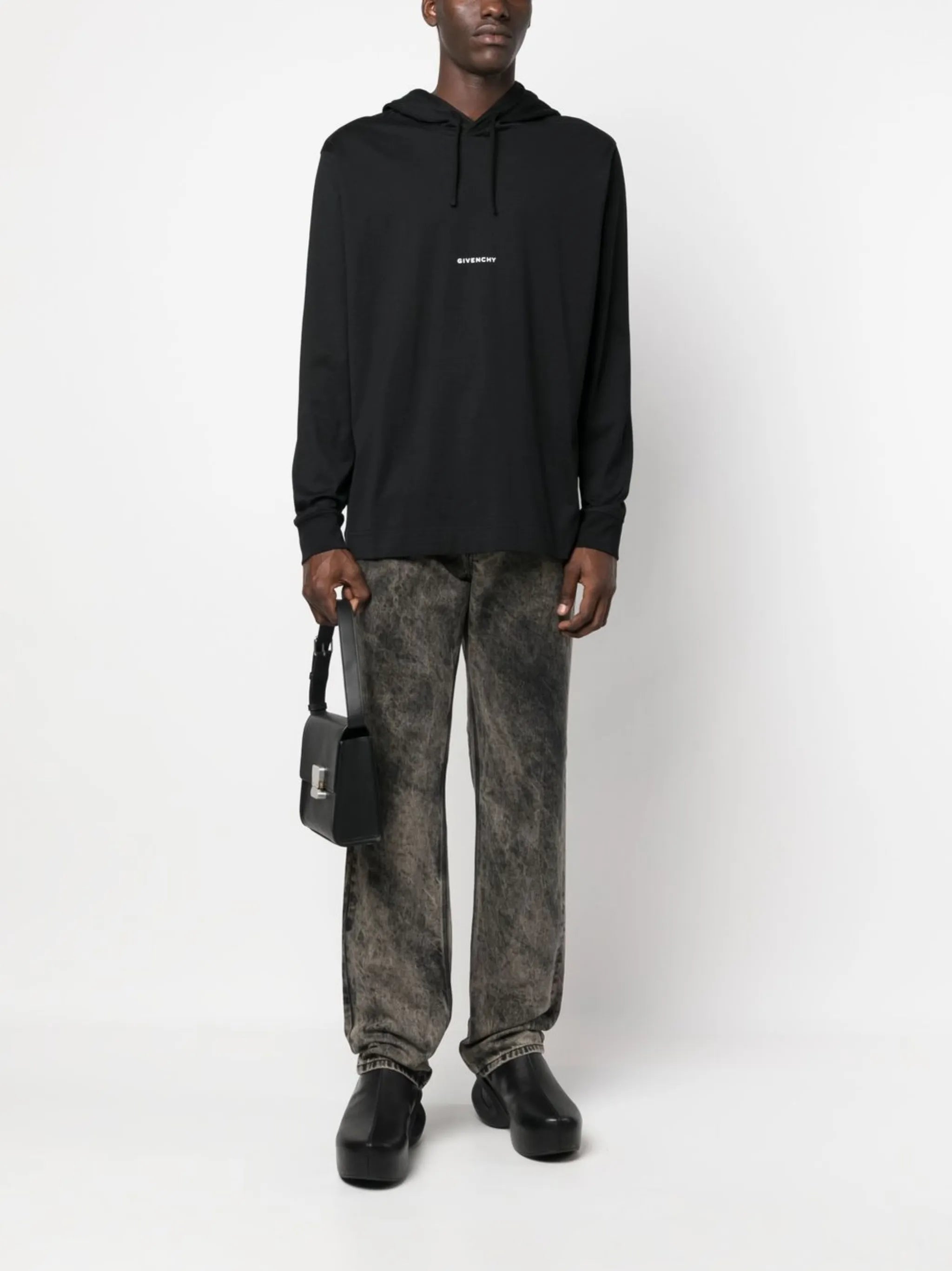 stonewash straight-leg jeans