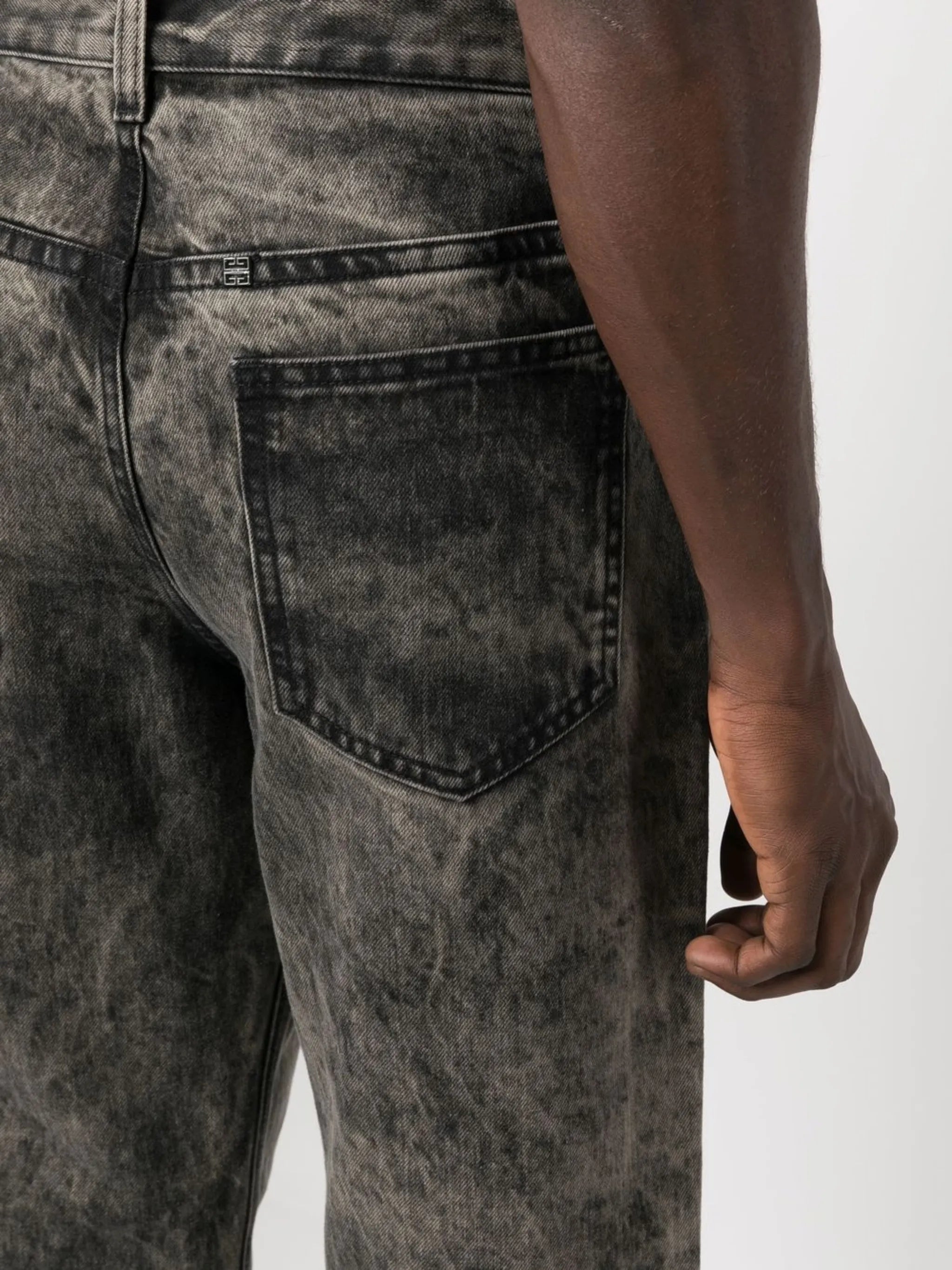 stonewash straight-leg jeans