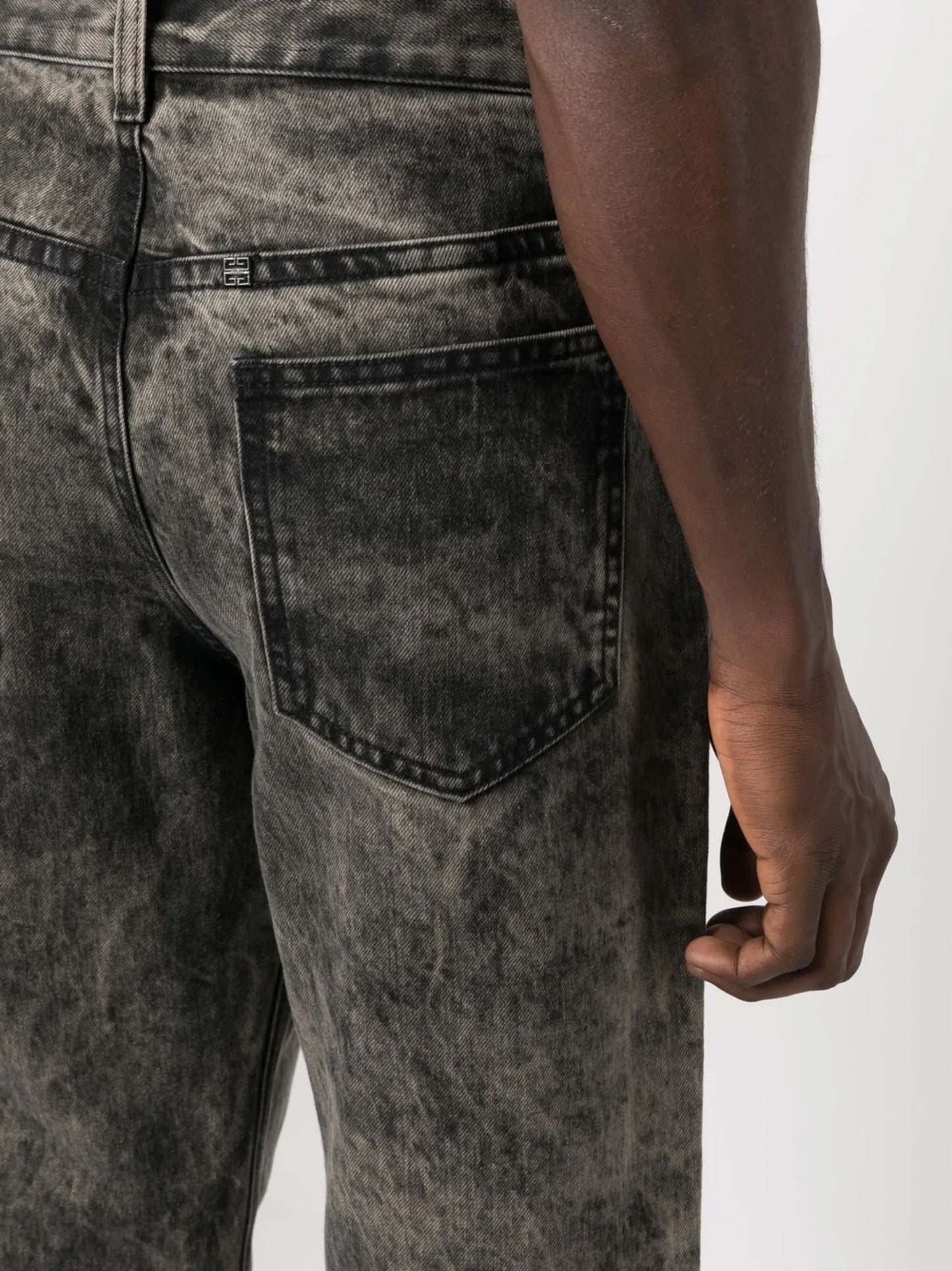 stonewash straight-leg jeans