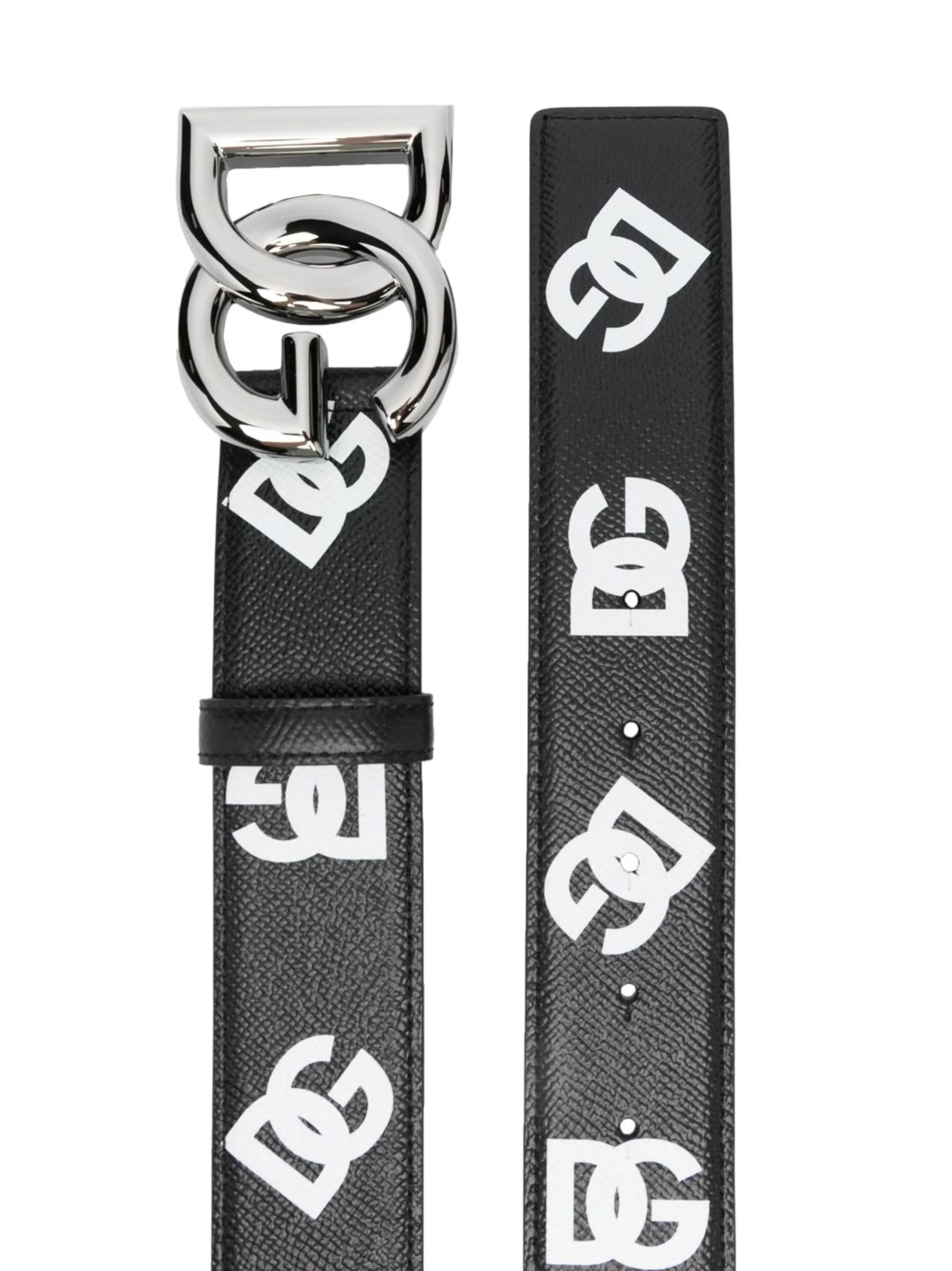 logo-print leather belt