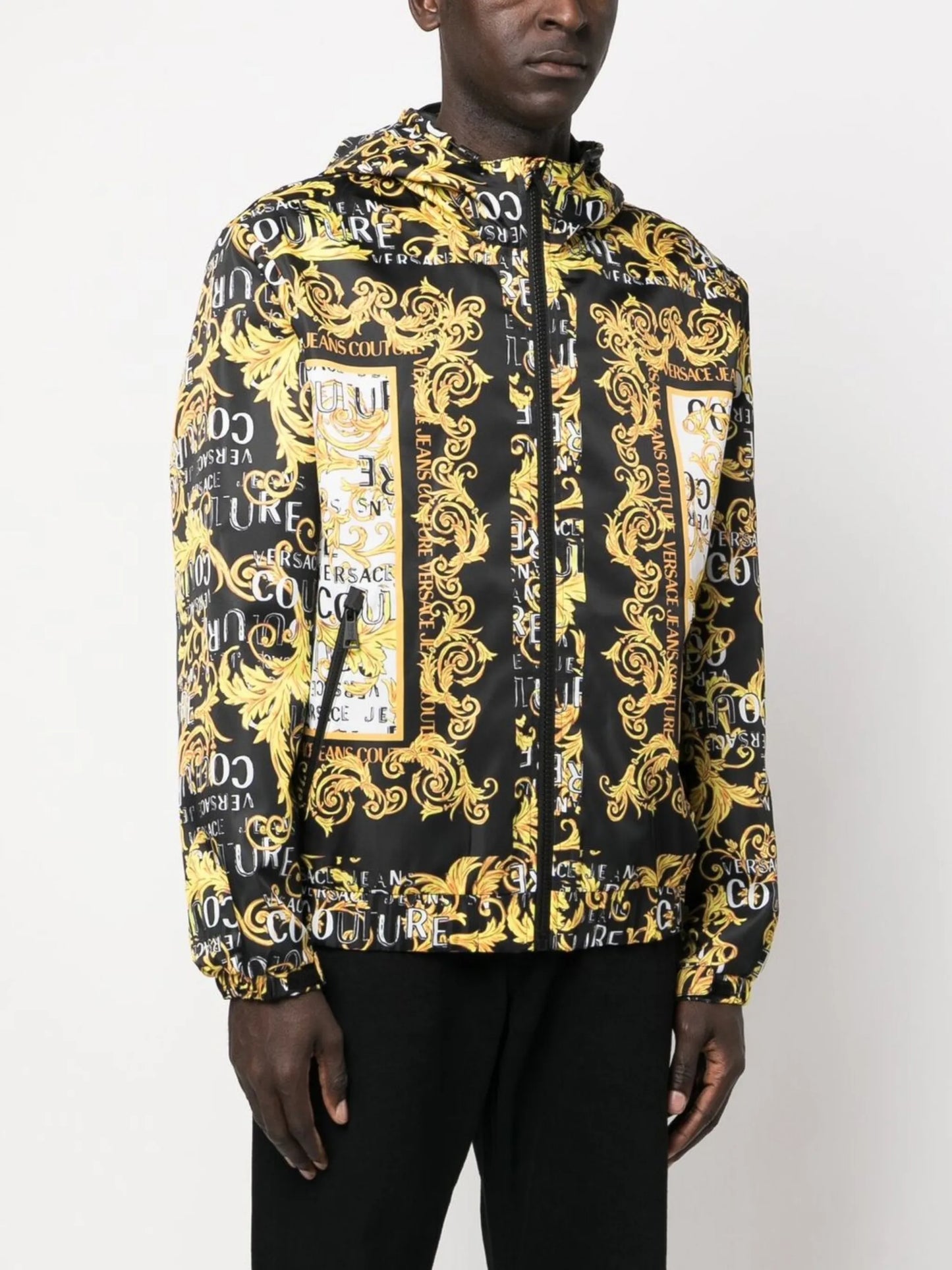 logo-print hooded jacket