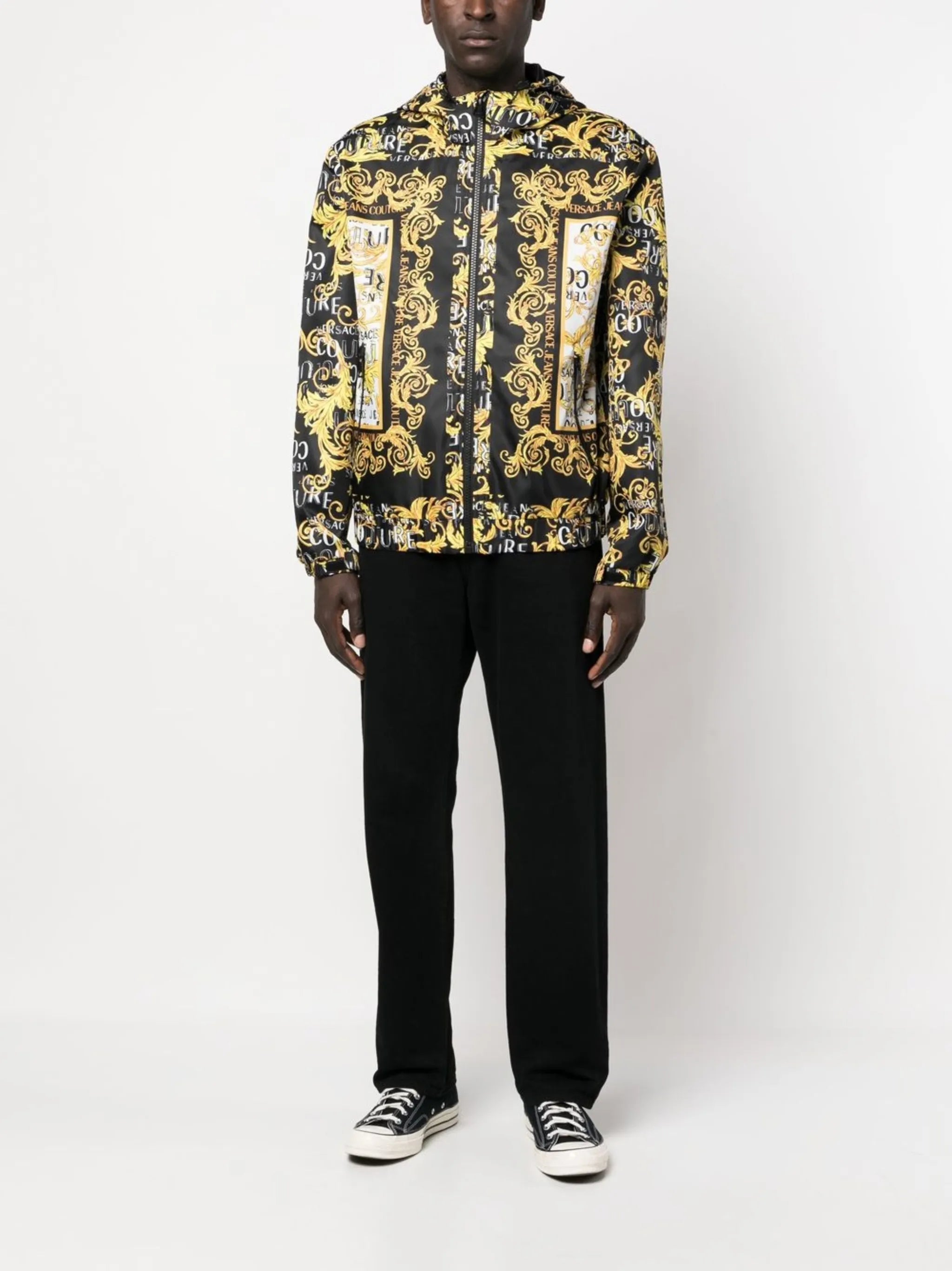 logo-print hooded jacket
