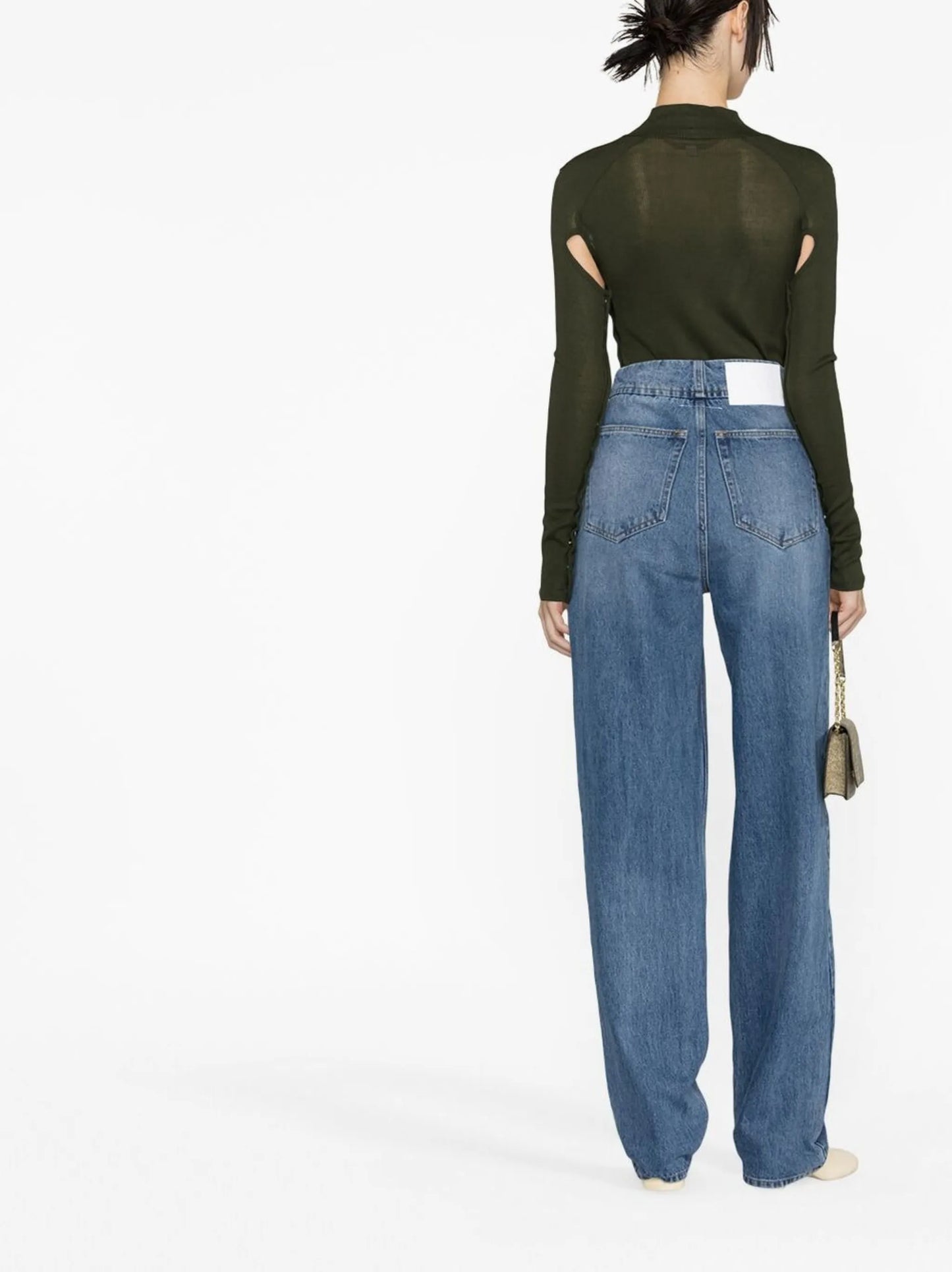 distressed straight-leg jeans