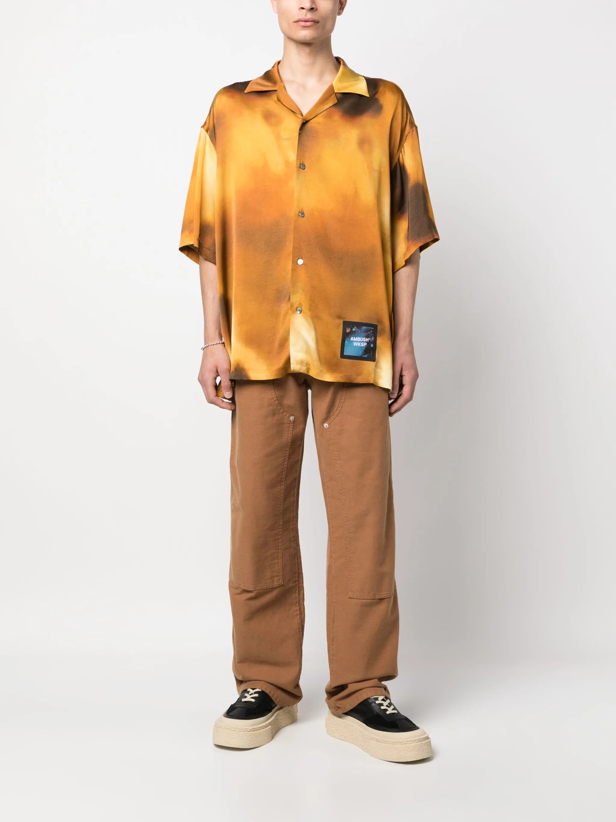 short-sleeved bowling shirt