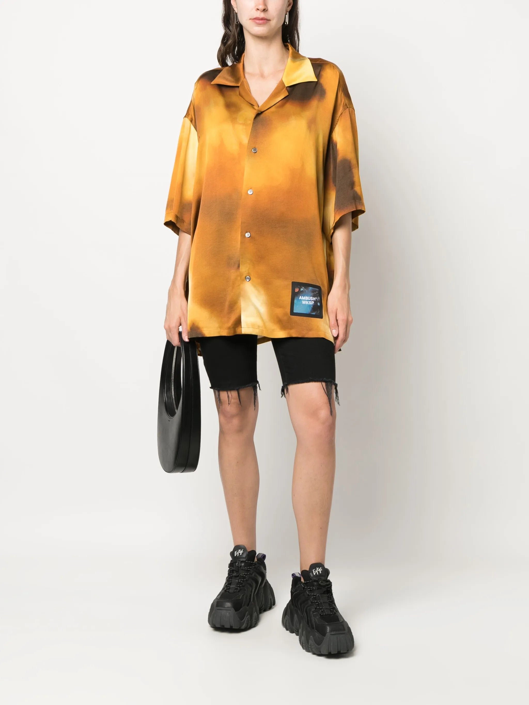 short-sleeved bowling shirt