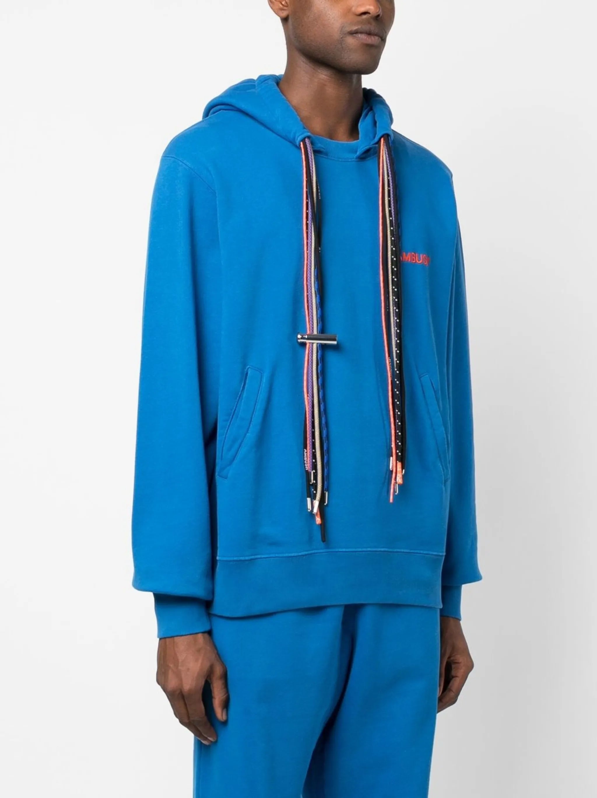 multicord-drawstring organic cotton hoodie