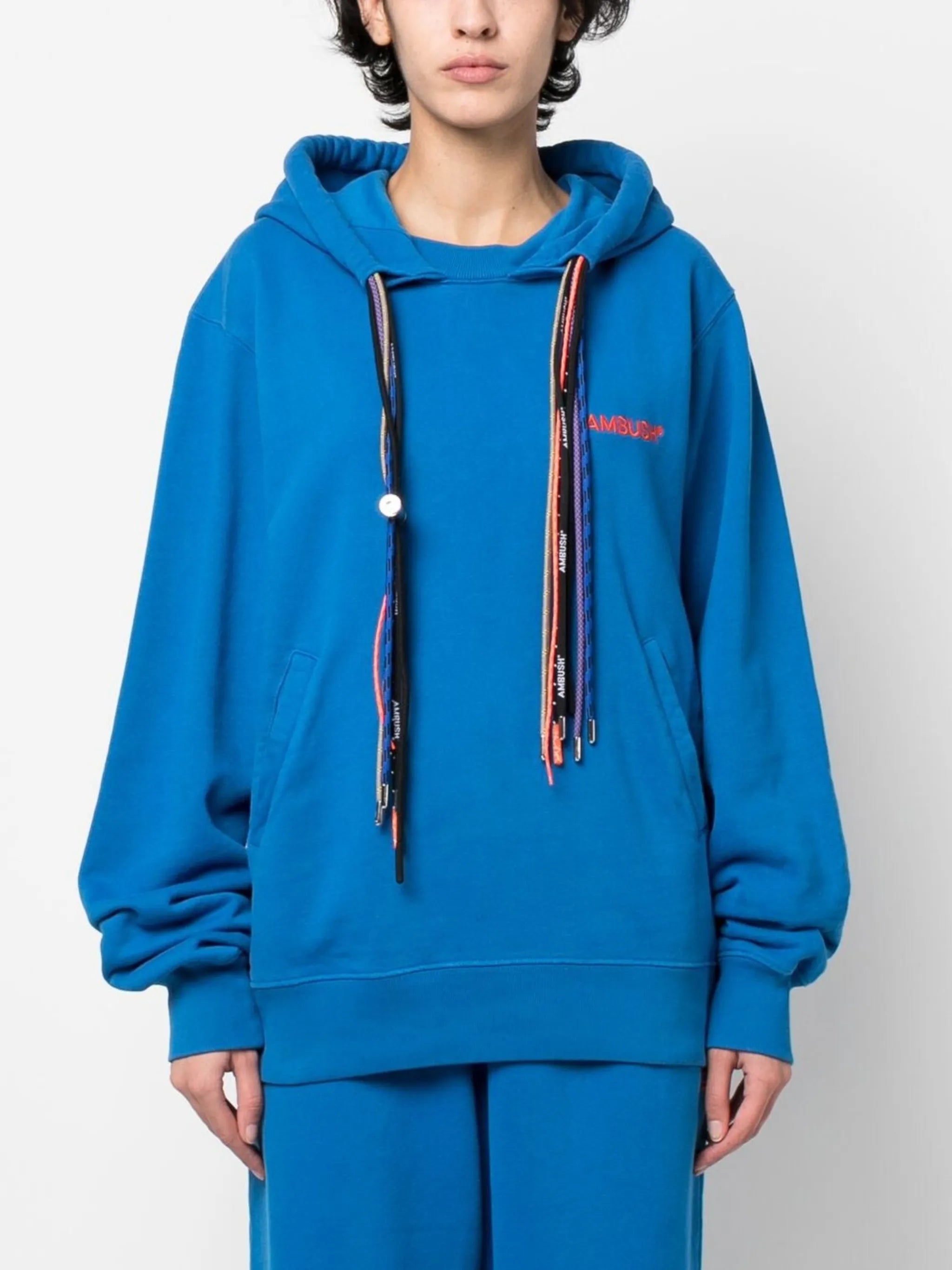 multicord-drawstring organic cotton hoodie