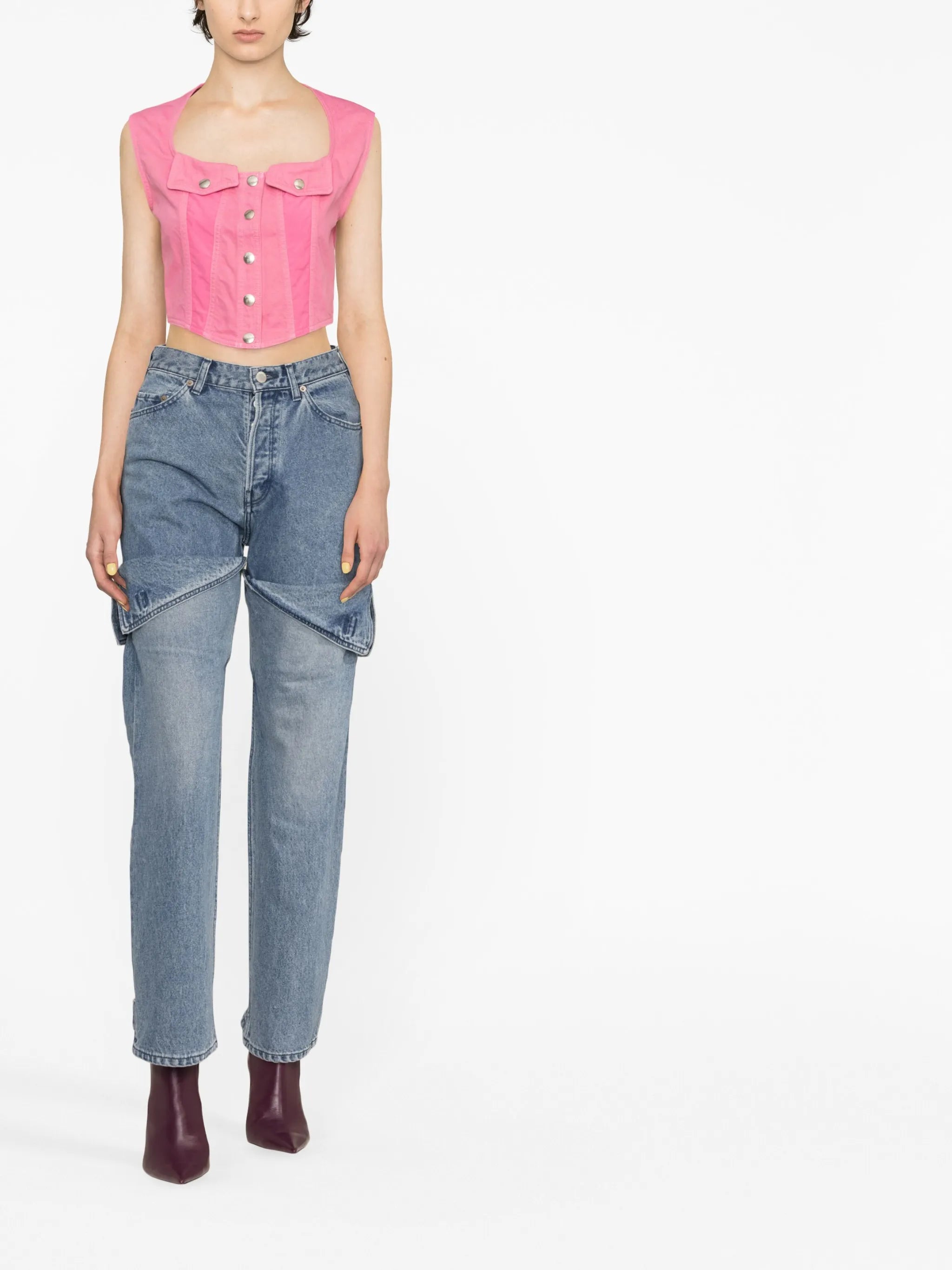 cropped denim top