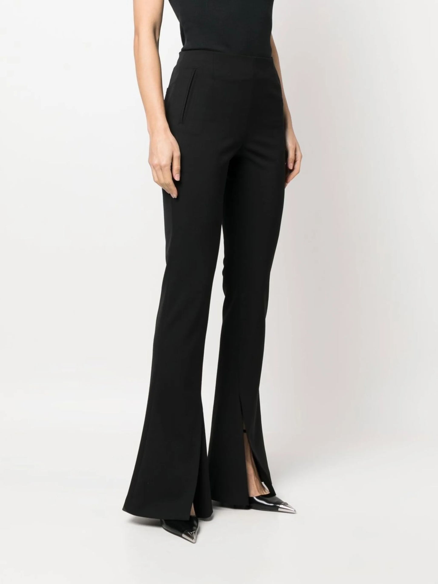 high-waisted split trousers