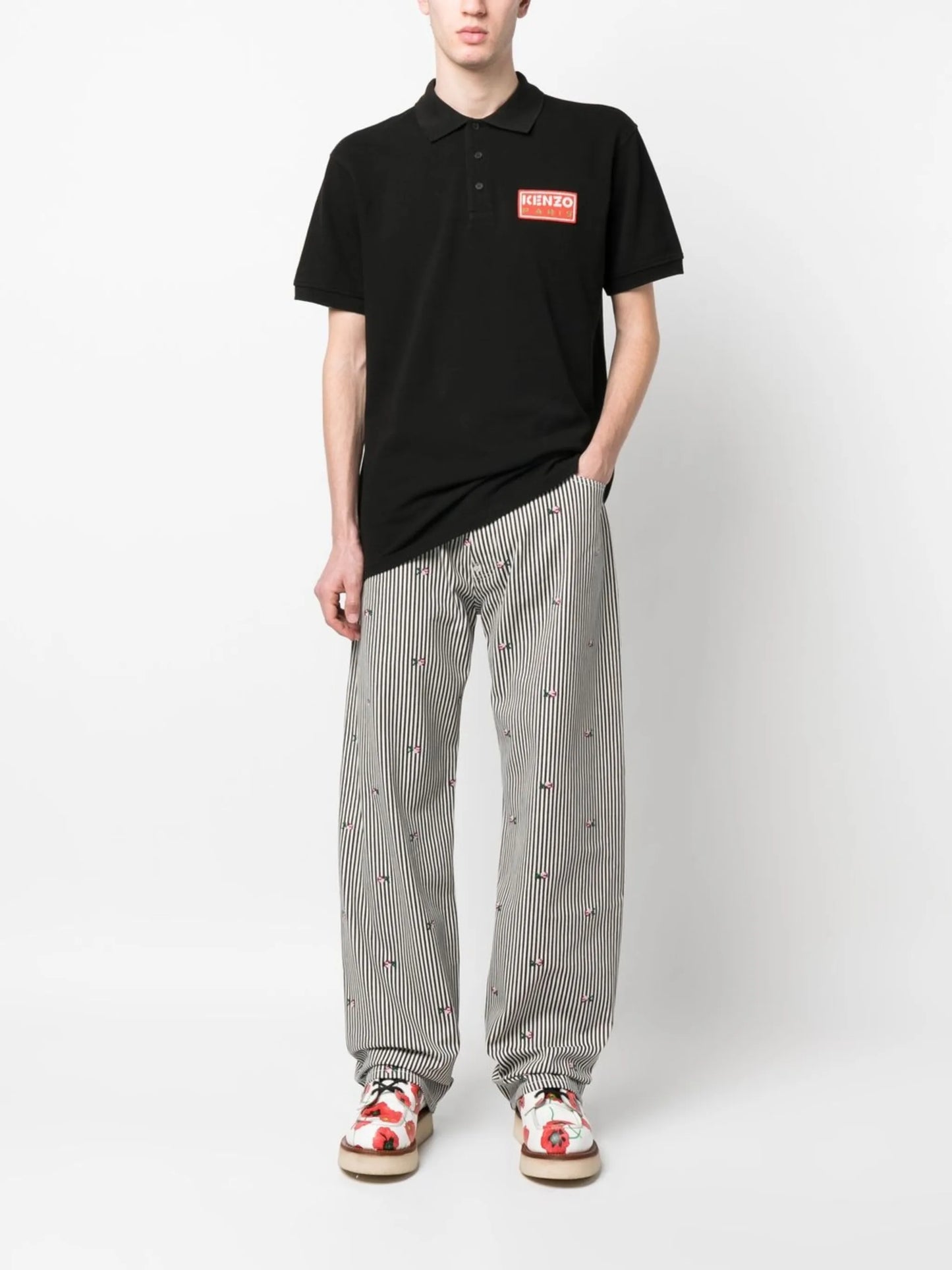 logo-patch cotton polo shirt