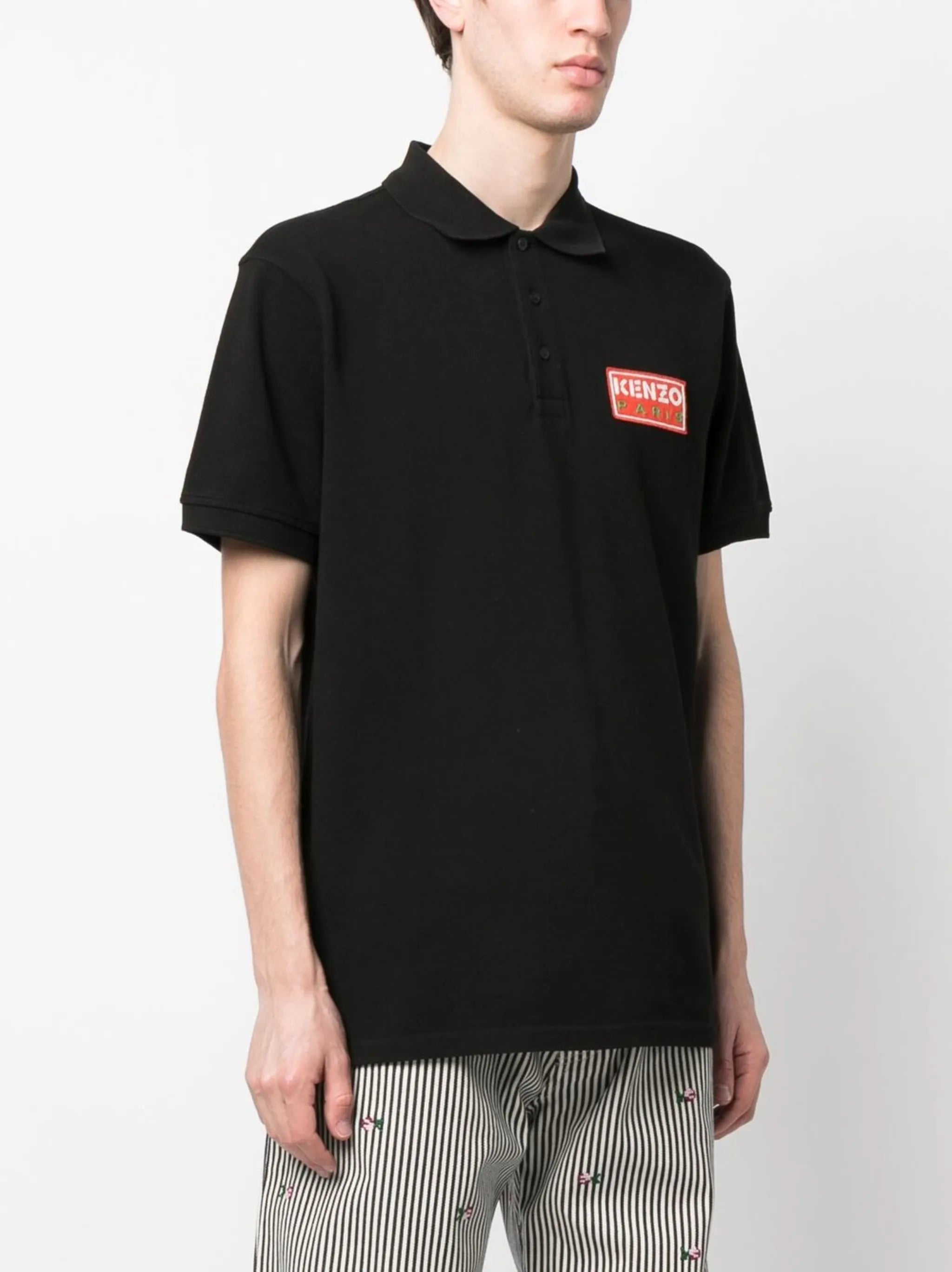logo-patch cotton polo shirt